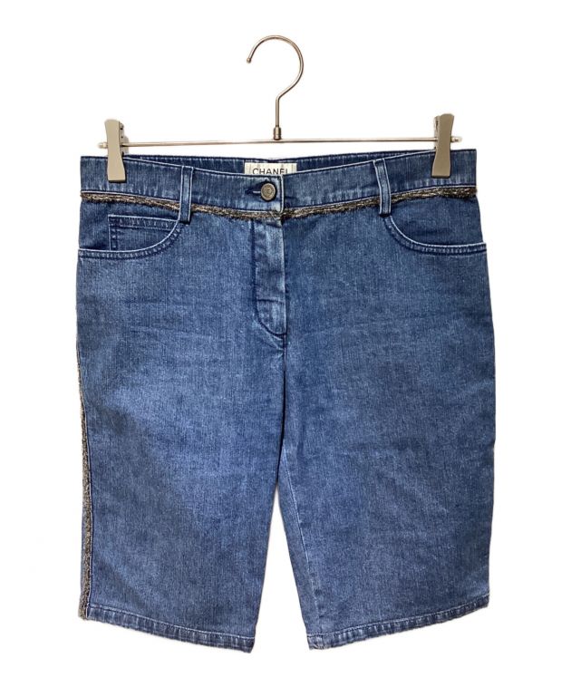 中古・古着通販】CHANEL (シャネル) Silver stitch design half denim