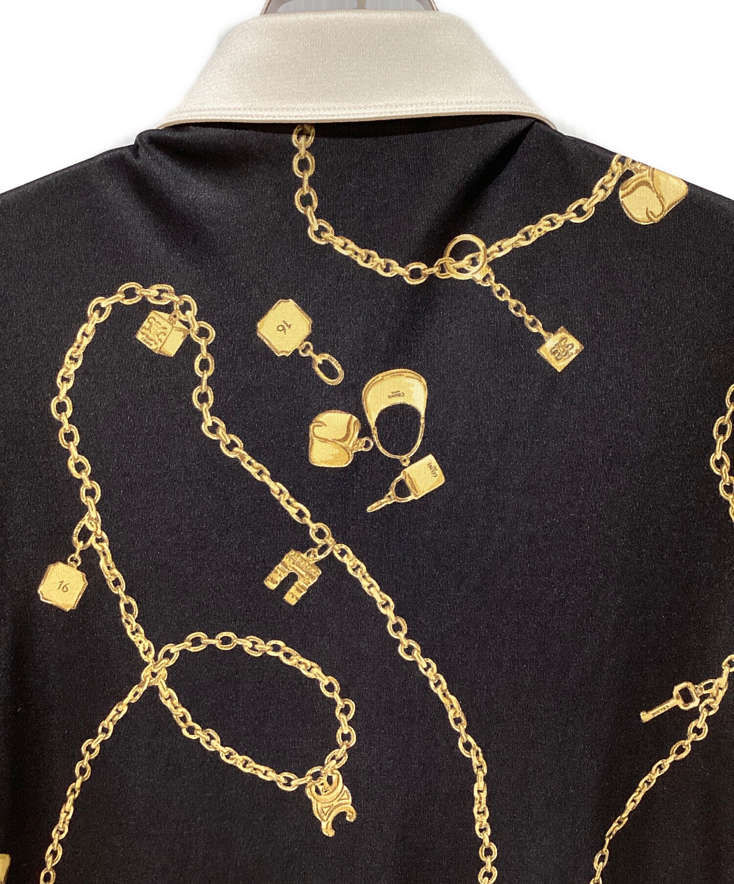 中古・古着通販】CELINE (セリーヌ) Jewelry Print Silk Polo Blouse 