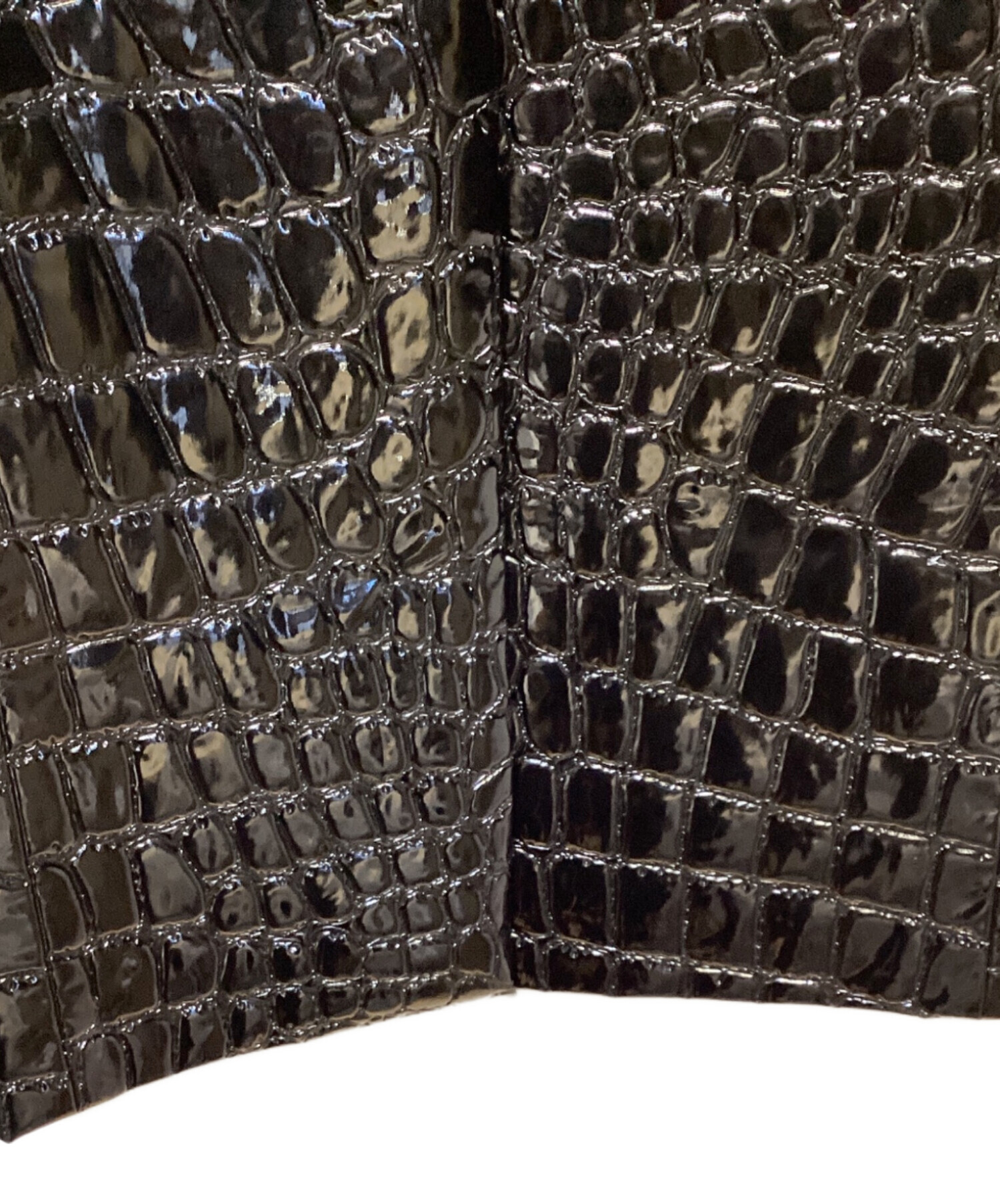 中古・古着通販】MIU MIU (ミュウミュウ) クロコ型押しコート ブラック