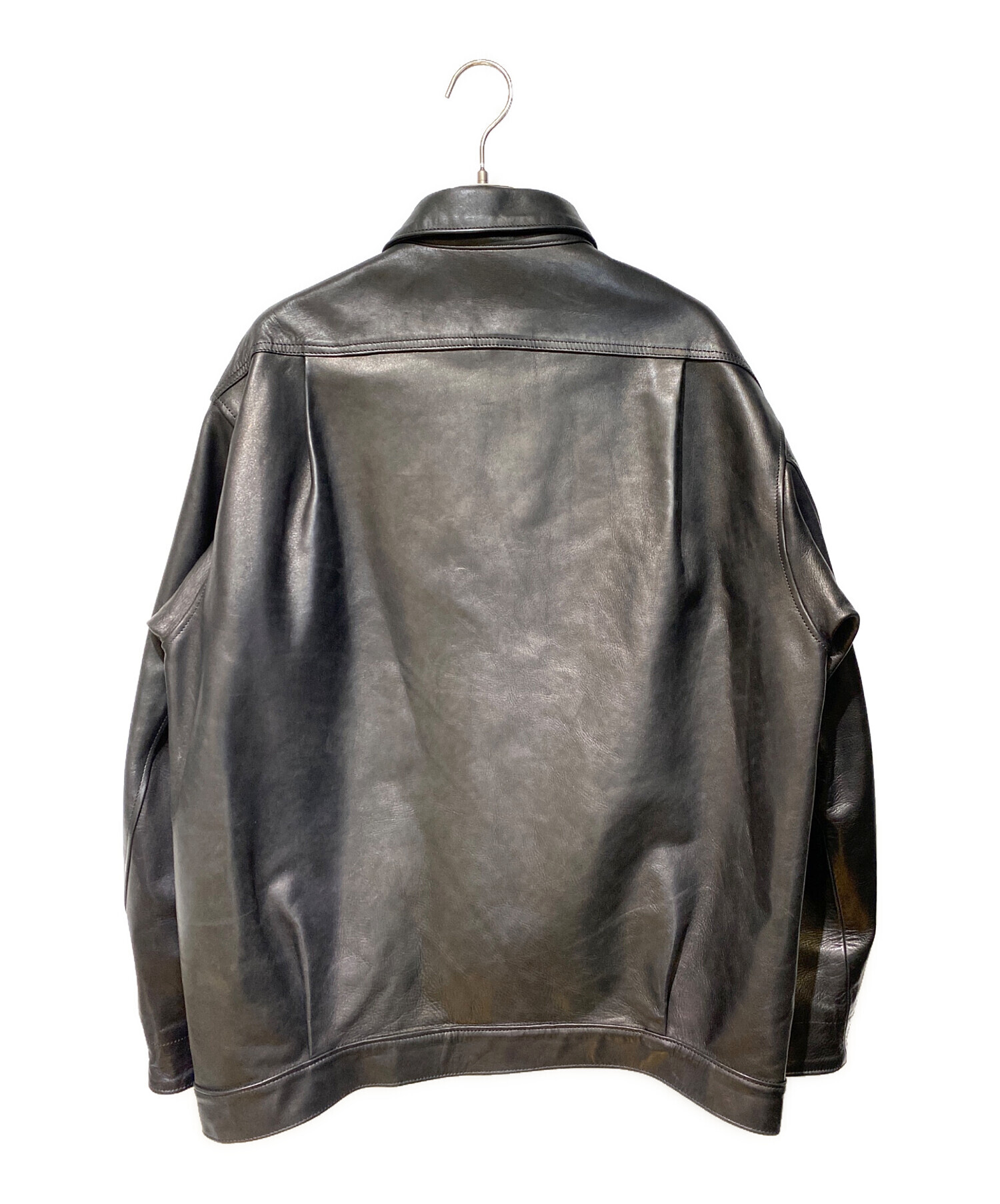 中古・古着通販】semoh (セモー) シングルレザージャケット ブラック 