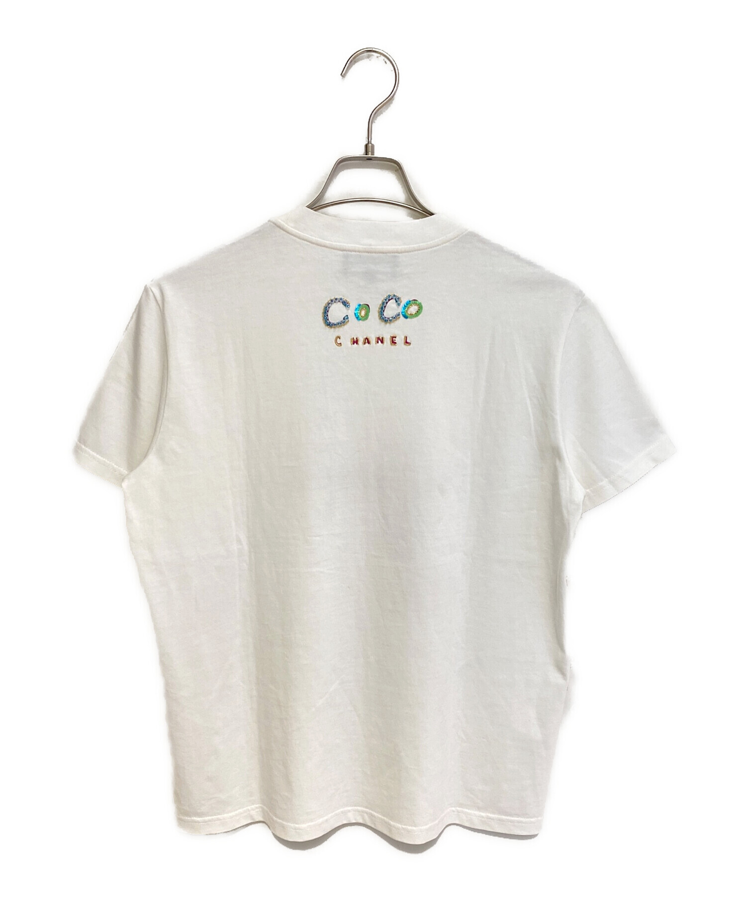 中古・古着通販】CHANEL (シャネル) ビーズ装飾カットソー ホワイト 