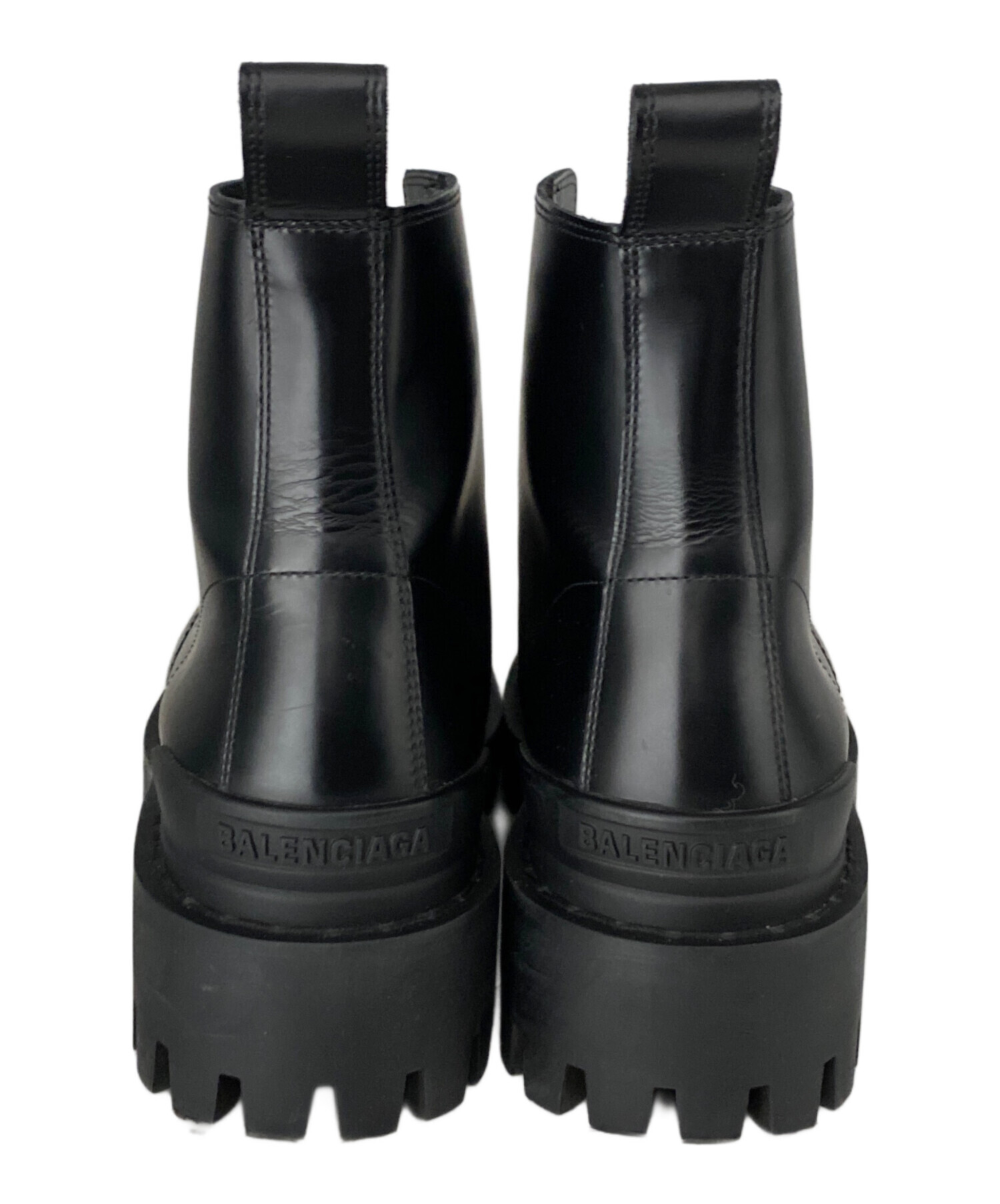 中古・古着通販】BALENCIAGA (バレンシアガ) LACE-UP BOOT ブラック 