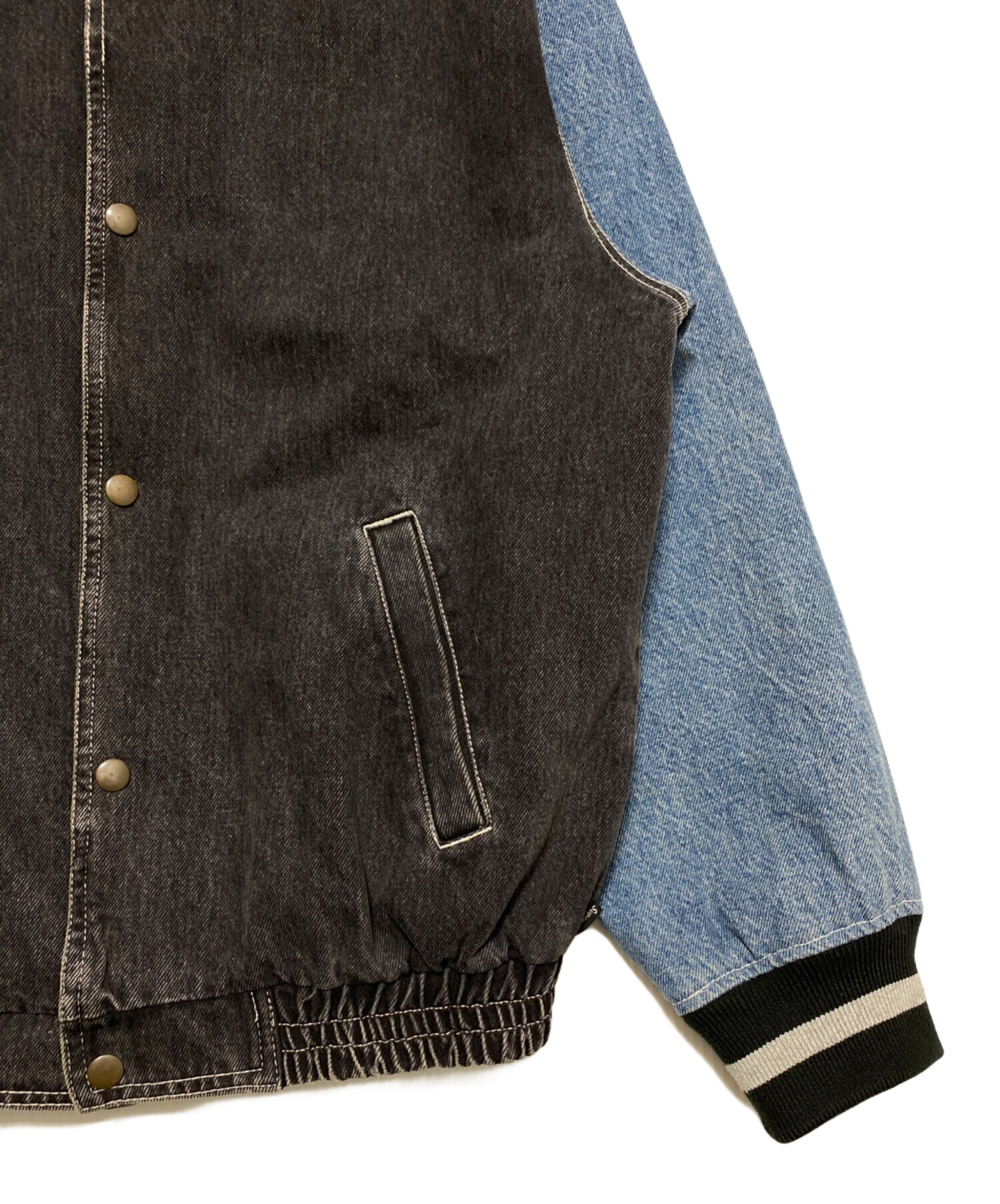 中古・古着通販】SUPREME (シュプリーム) Denim Varsity Jacket ブルー