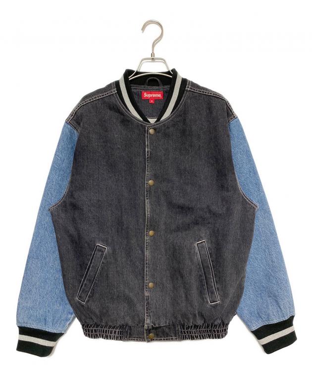 supremeデニムバーシティージャケット 中古・古着通販】SUPREME (シュプリーム) Denim Varsity Jacket ブルー