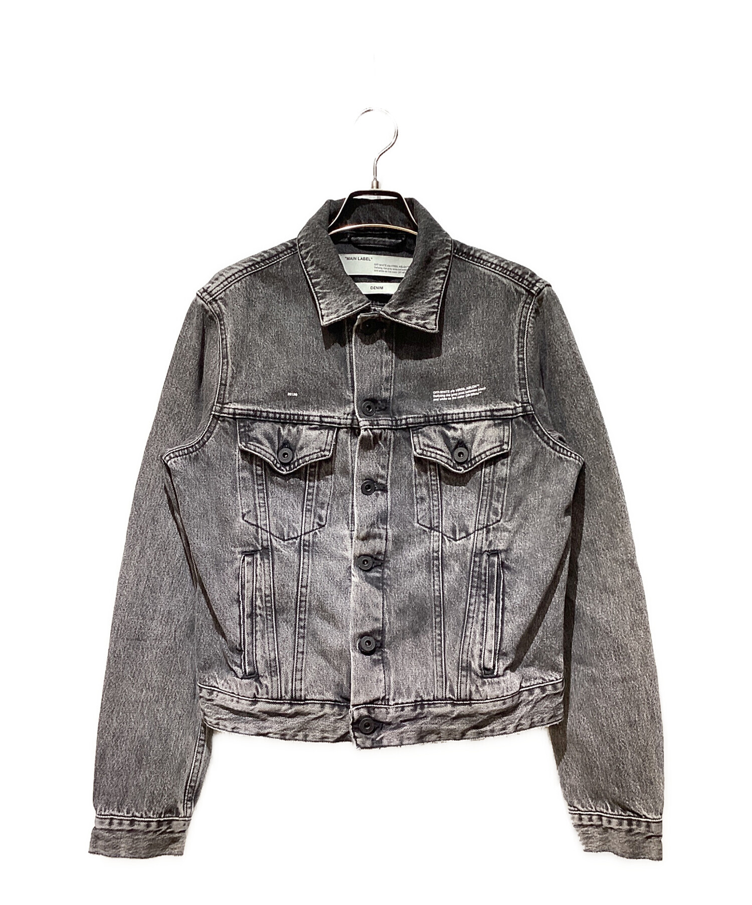 中古・古着通販】OFFWHITE (オフホワイト) デニムジャケット ブラック 