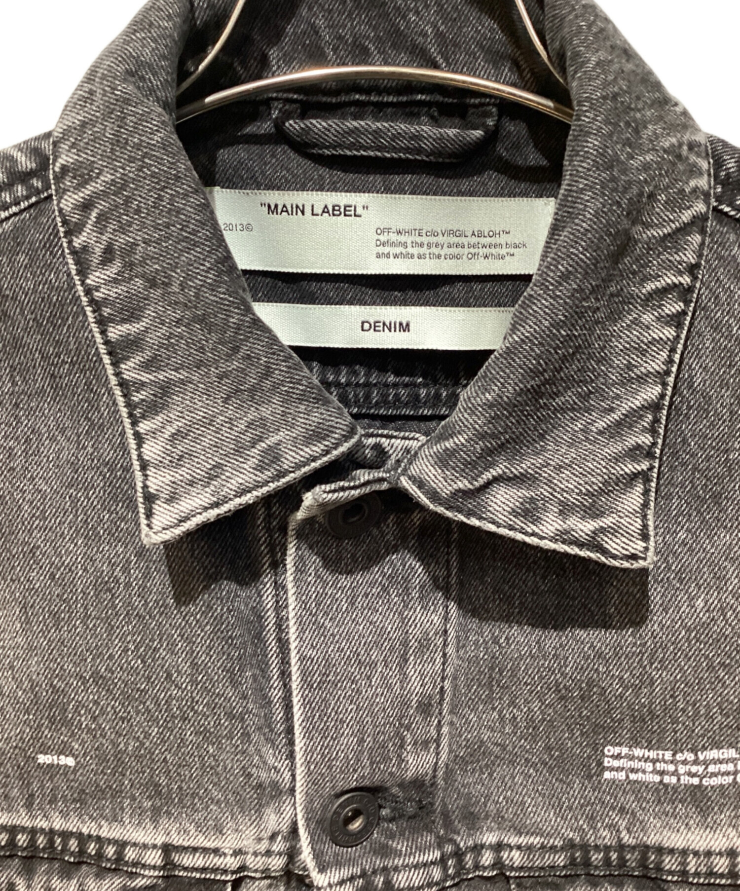 中古・古着通販】OFFWHITE (オフホワイト) デニムジャケット ブラック 