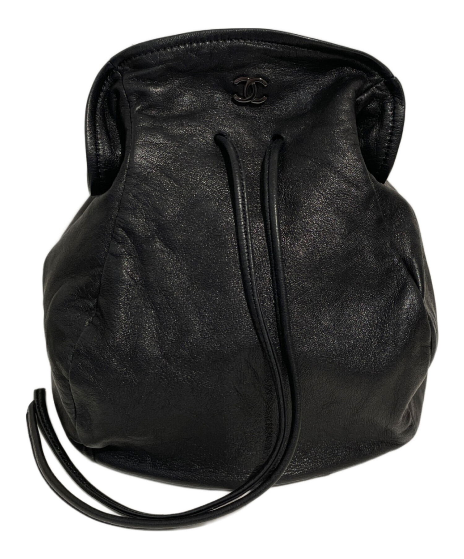 CHANEL シャネル ココマーク レザー ポーチ ブラック レディース 中古・古着通販】CHANEL (シャネル) ココマークポーチ ブラック