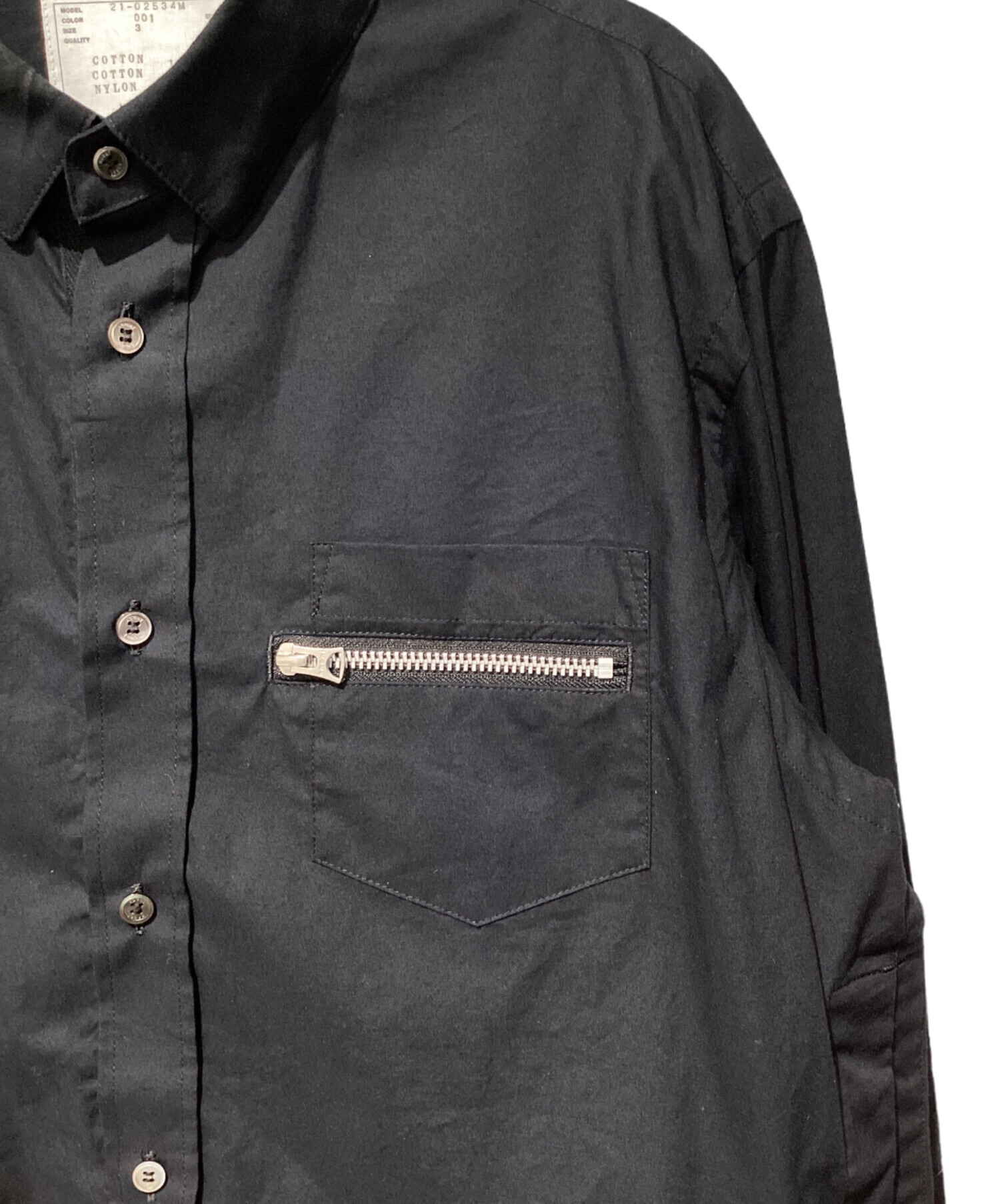 中古・古着通販】sacai (サカイ) Typewriter Grosgrain Shirt ブラック