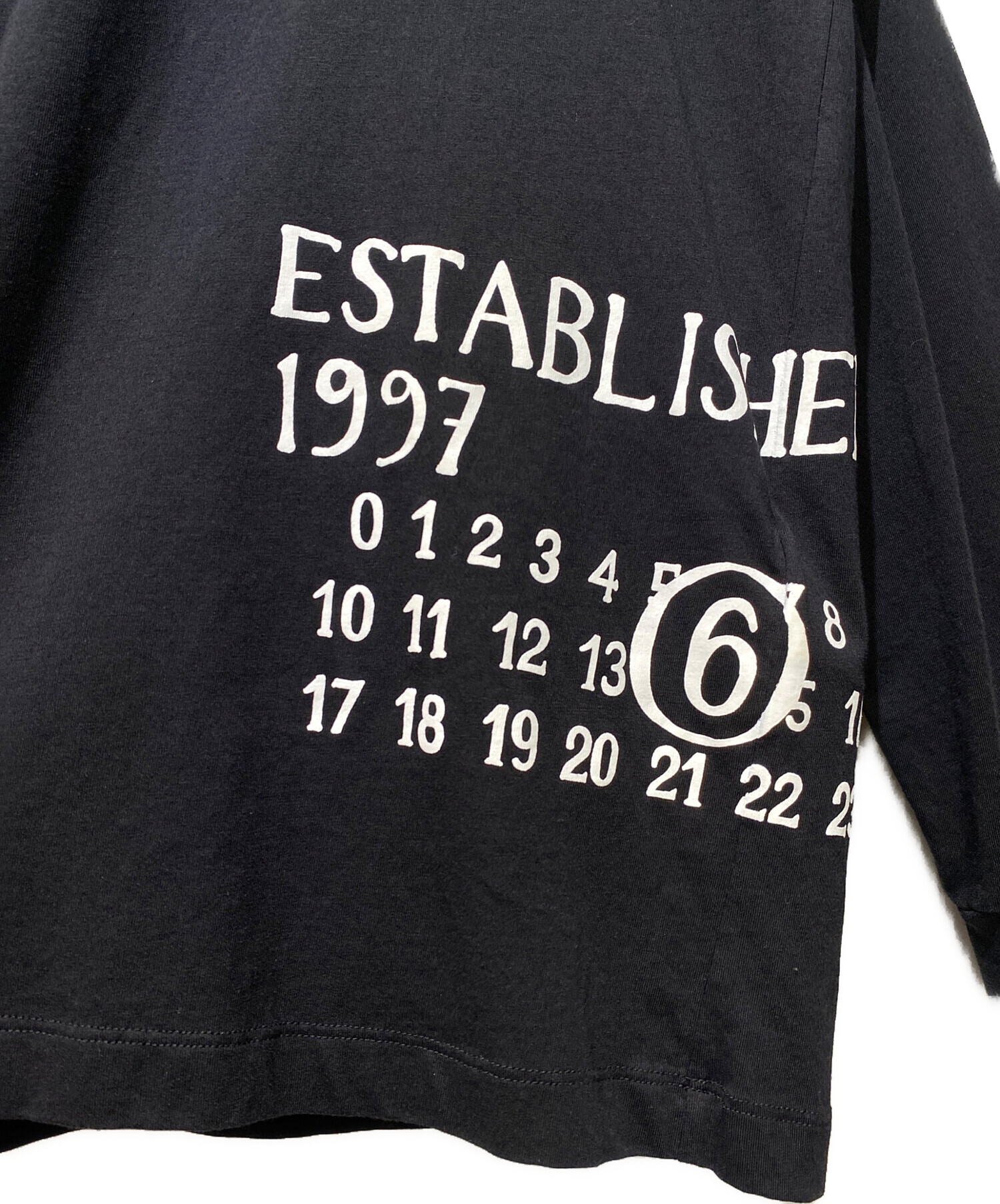 Maison Margiela ブラック ロングスリーブ Tシャツ 12 MM6 Maison Margiela (エムエムシックス メゾン マルジェラ) ロゴ