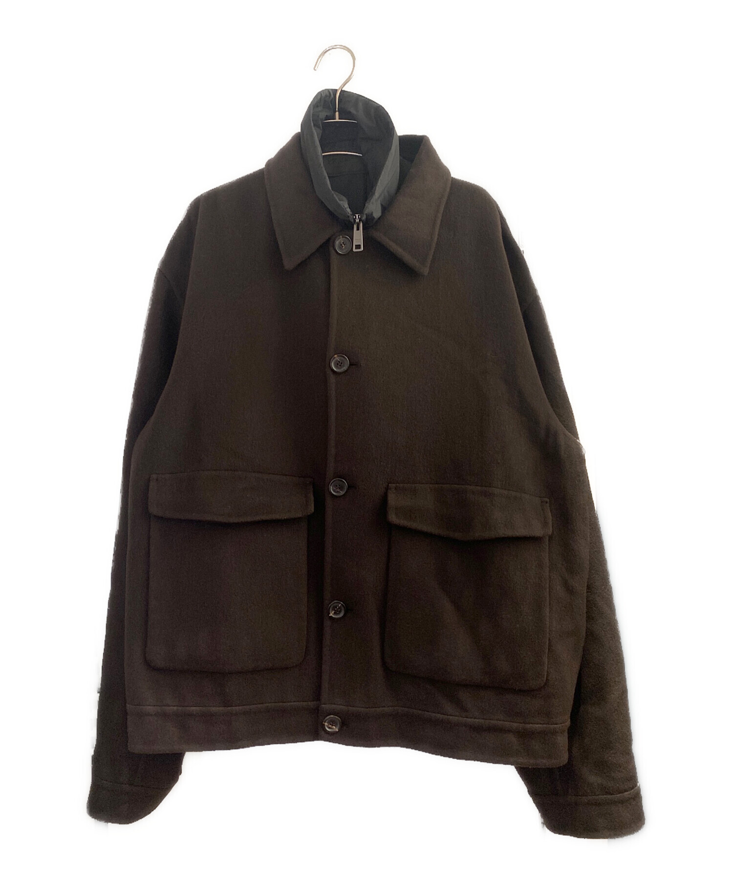 中古・古着通販】PRADA (プラダ) ナイロンベスト付きカシミヤコート