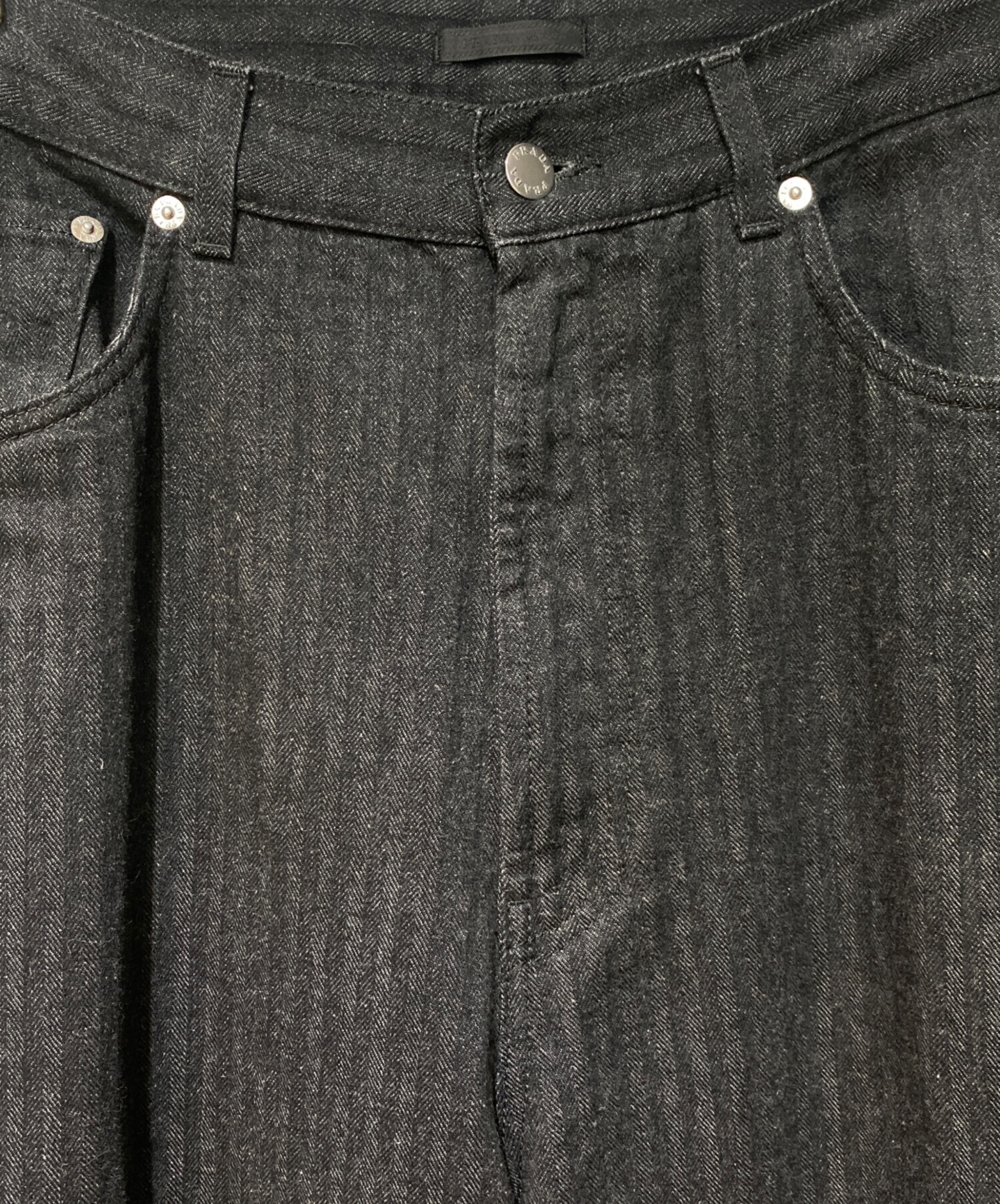 中古・古着通販】PRADA (プラダ) ワイドレッグ シェブロンデニム