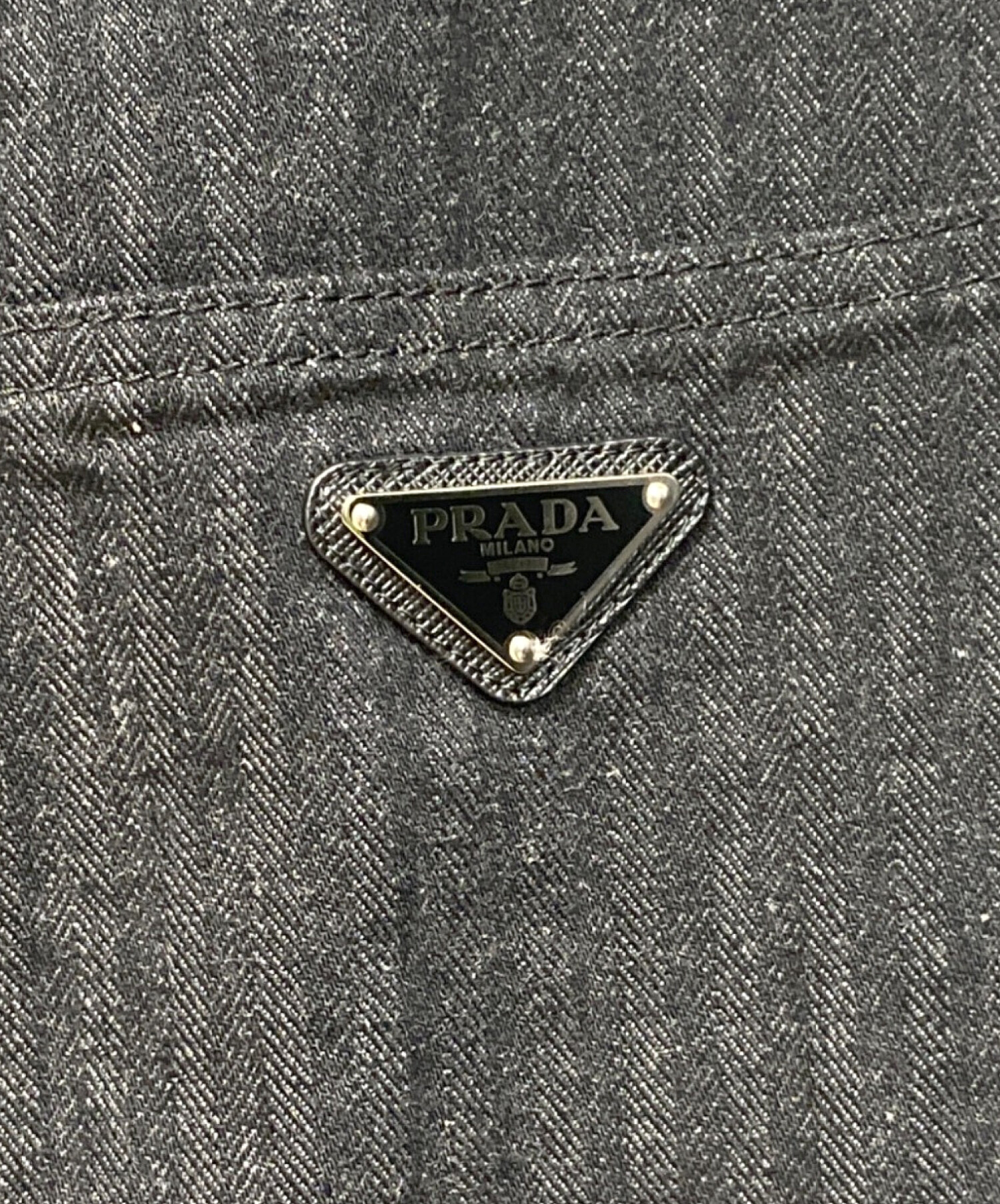 中古・古着通販】PRADA (プラダ) ワイドレッグ シェブロンデニム
