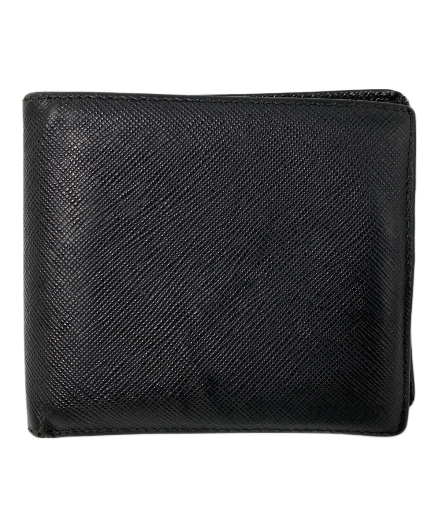 中古・古着通販】PRADA (プラダ) 2つ折り財布 ブラック｜ブランド