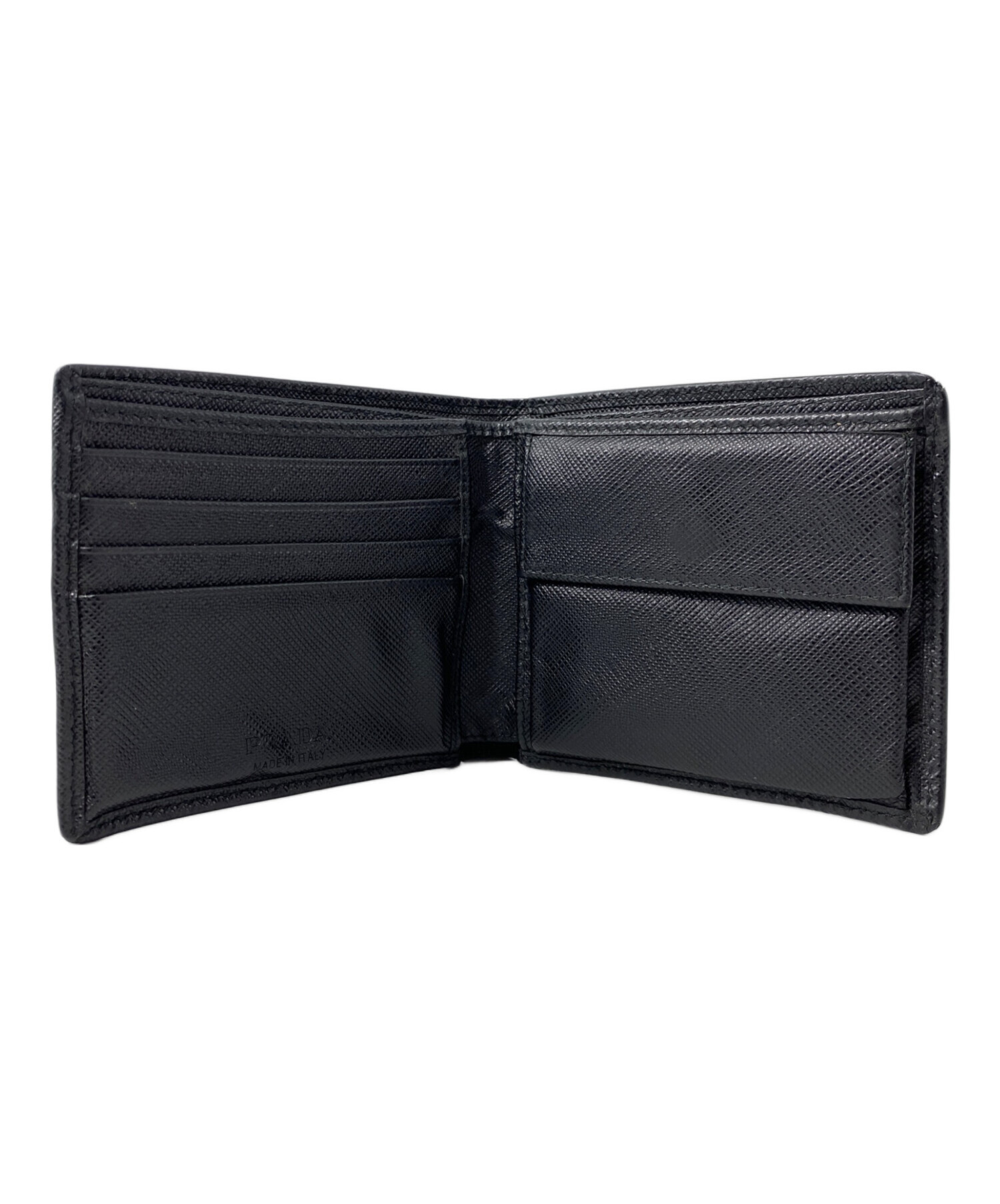中古・古着通販】PRADA (プラダ) 2つ折り財布 ブラック｜ブランド