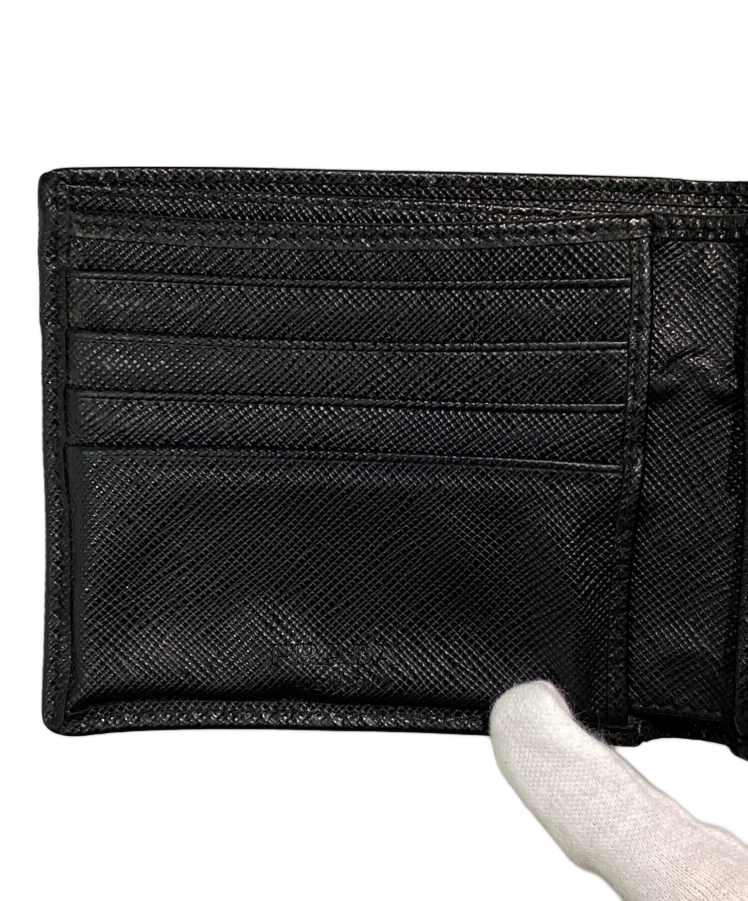 中古・古着通販】PRADA (プラダ) 2つ折り財布 ブラック｜ブランド