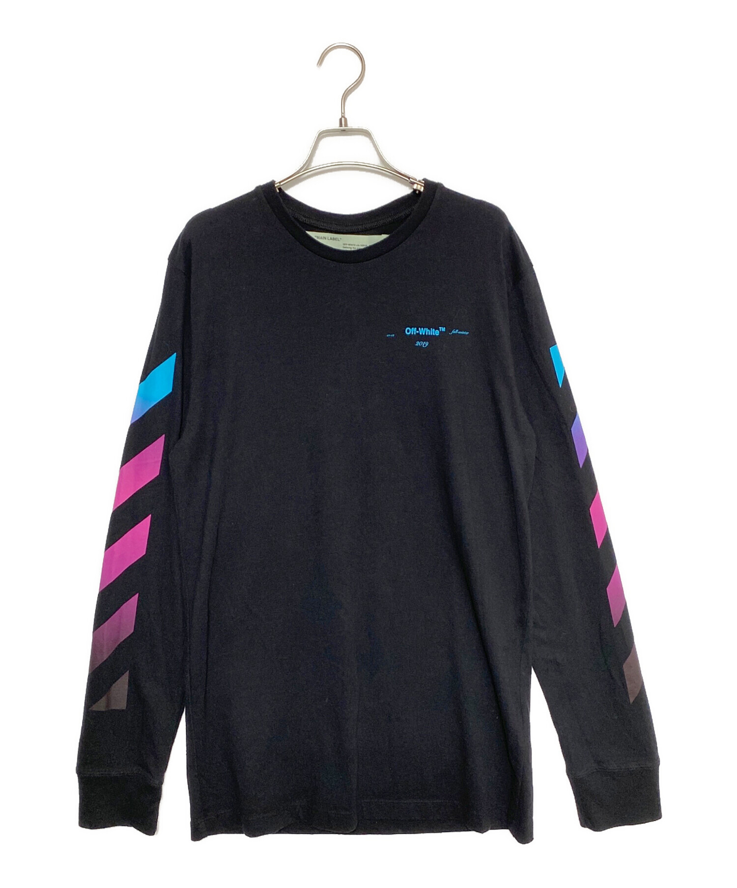 オフホワイト OFF-WHITEグラデーションロゴ 長袖Tシャツ 中古・古着