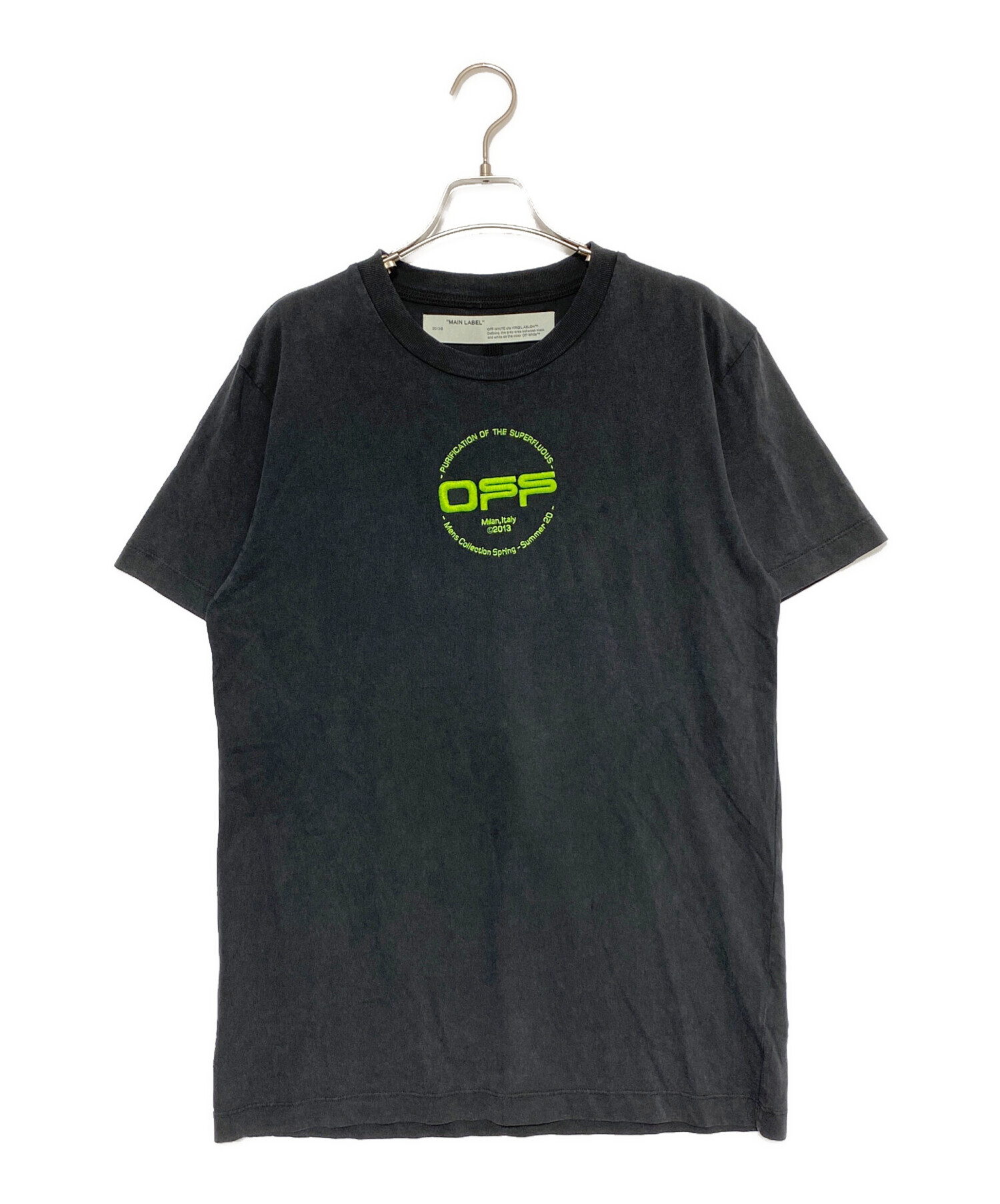 中古・古着通販】OFFWHITE (オフホワイト) ハンドロゴTシャツ ブラック 
