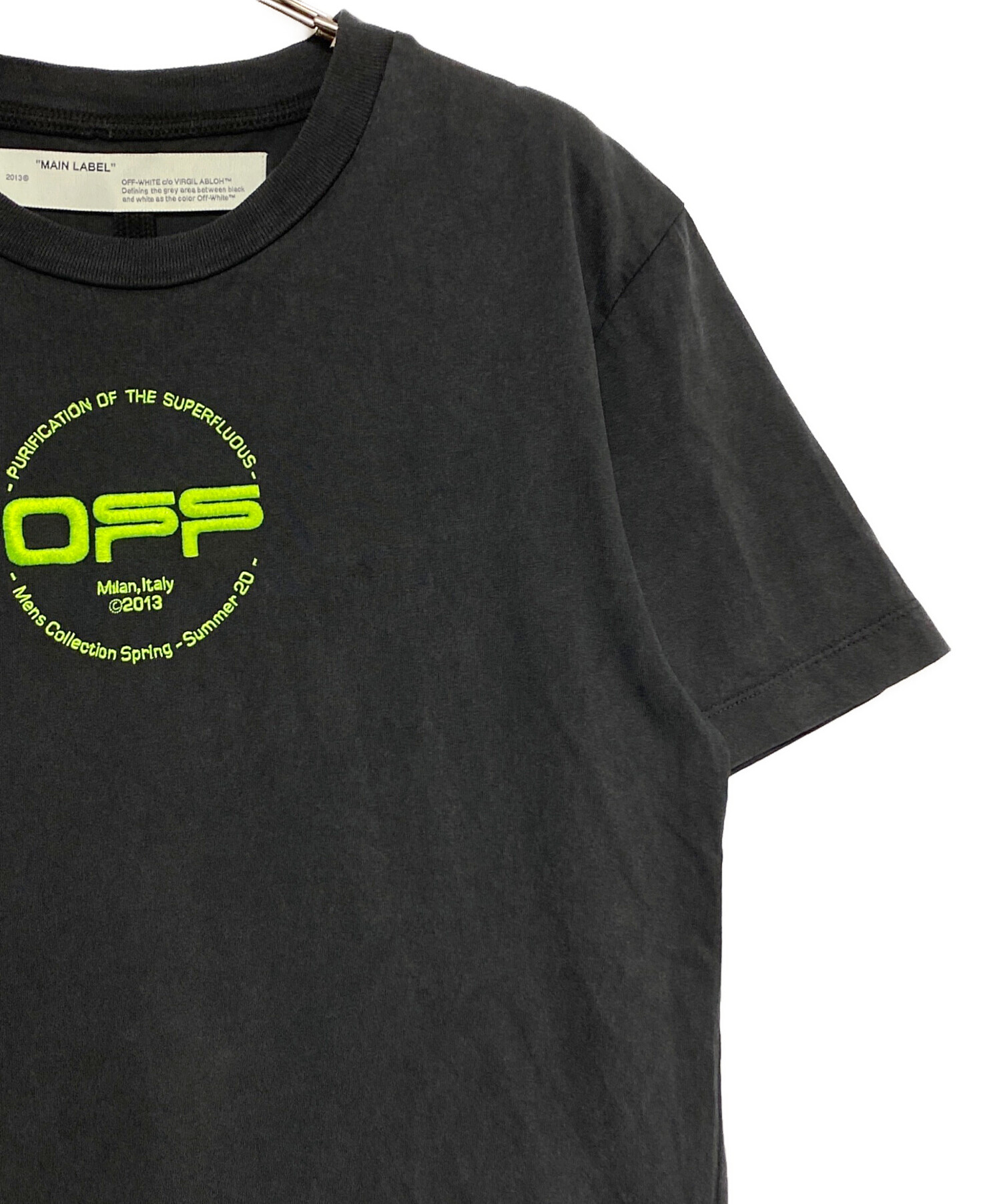 中古・古着通販】OFFWHITE (オフホワイト) ハンドロゴTシャツ ブラック 