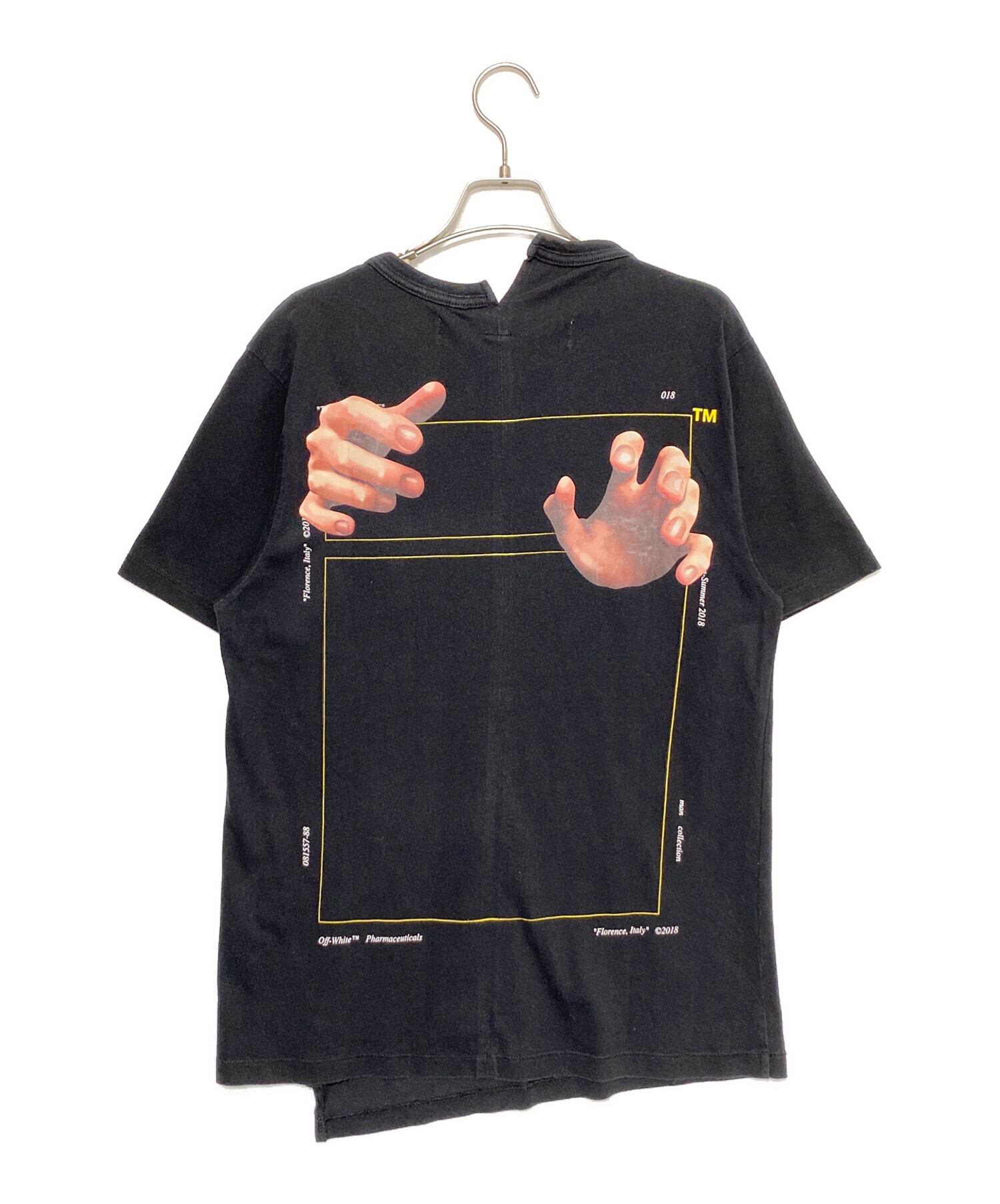 中古・古着通販】OFFWHITE (オフホワイト) ハンドプリントTシャツ 