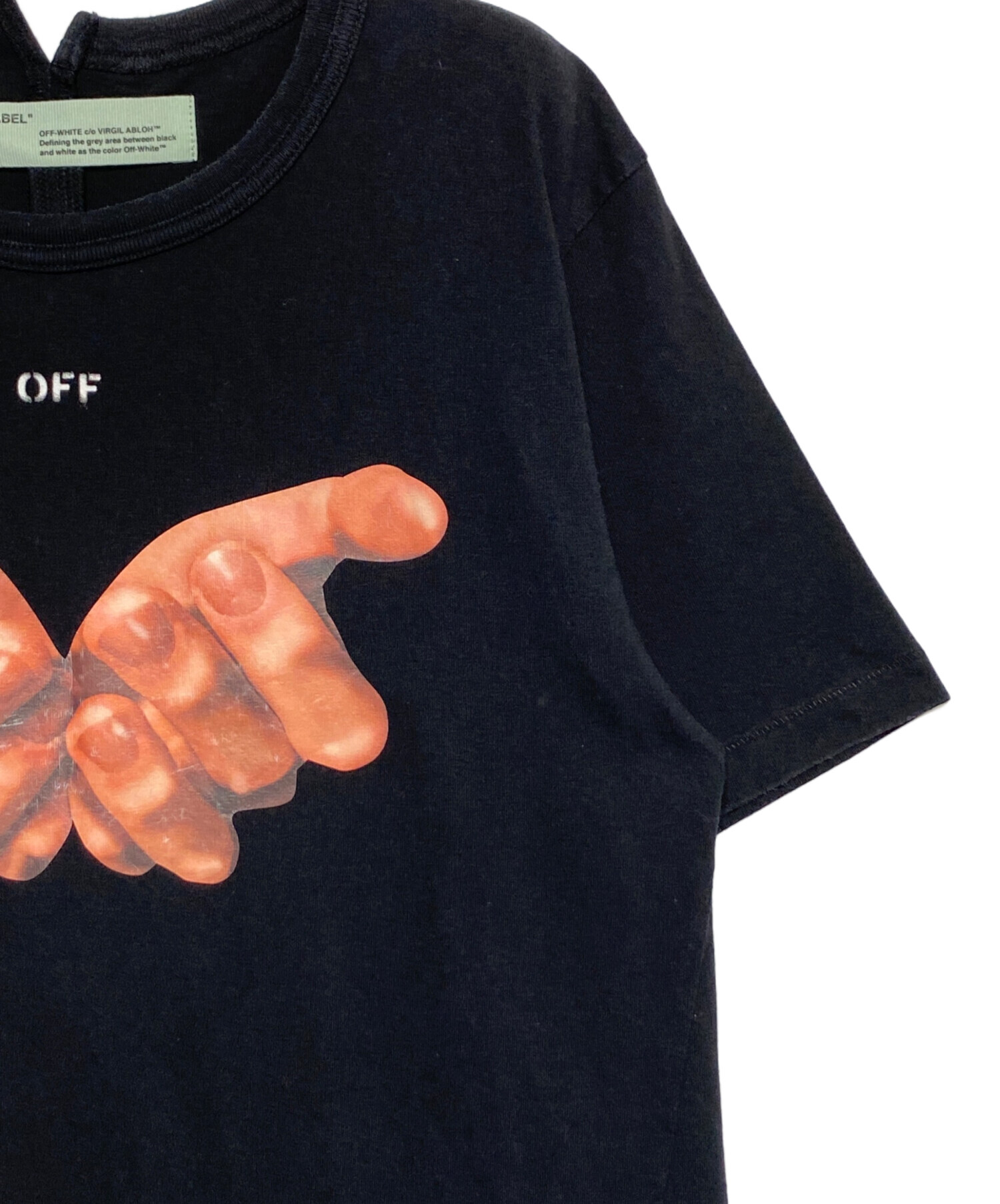 中古・古着通販】OFFWHITE (オフホワイト) ハンドプリントTシャツ 