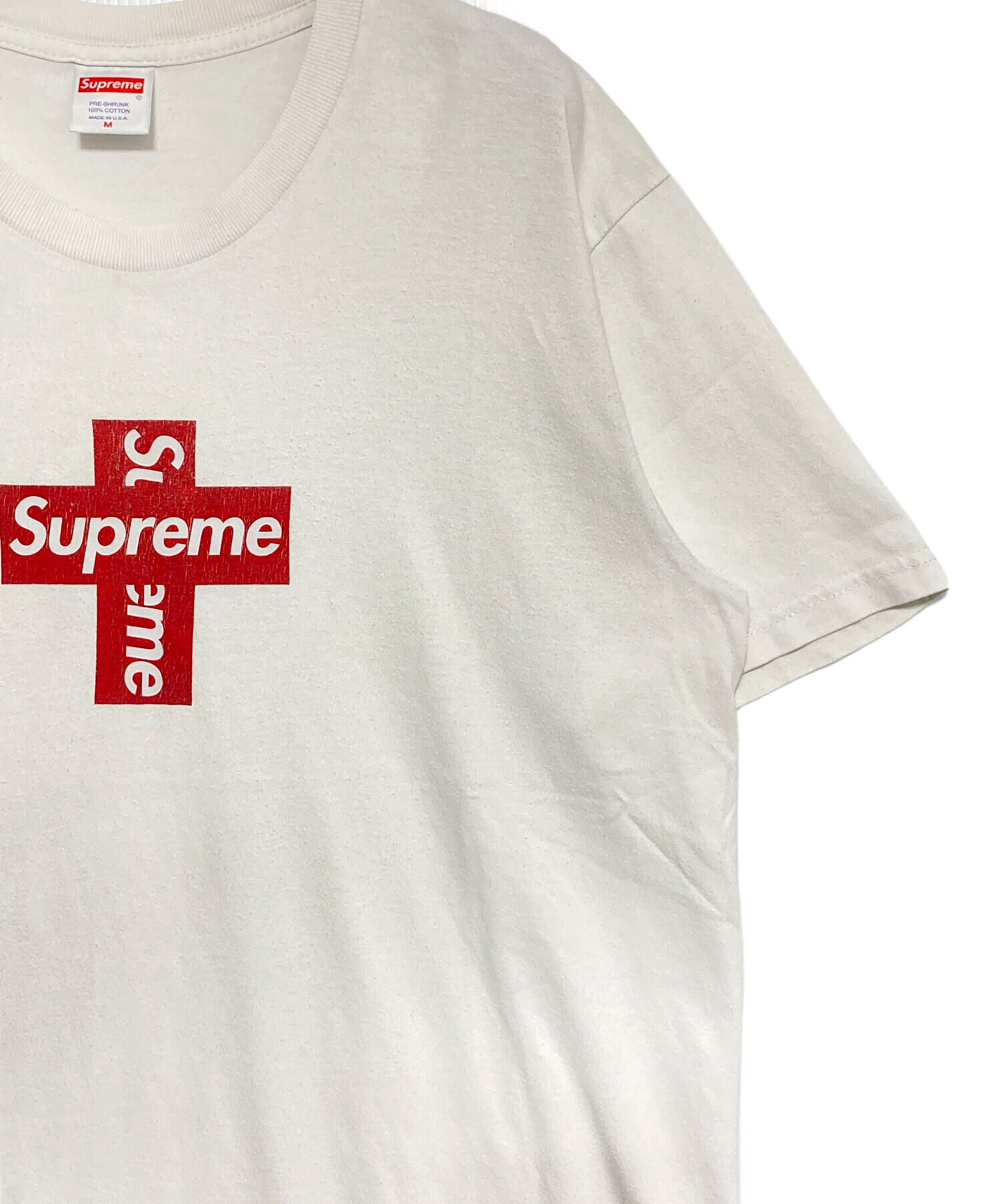 中古・古着通販】SUPREME (シュプリーム) Cross Box Logo Tee ホワイト