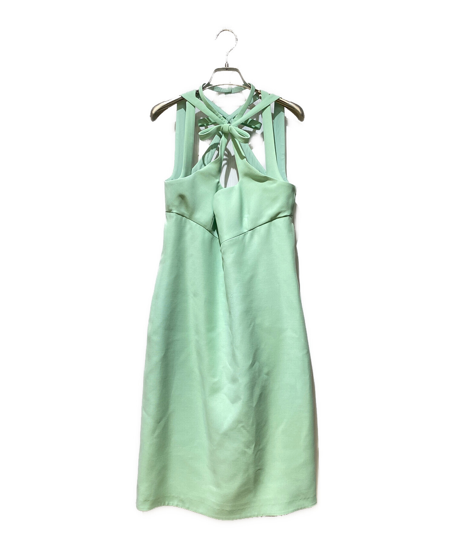 中古・古着通販】GUCCI (グッチ) リボンデザインワンピース 黄緑