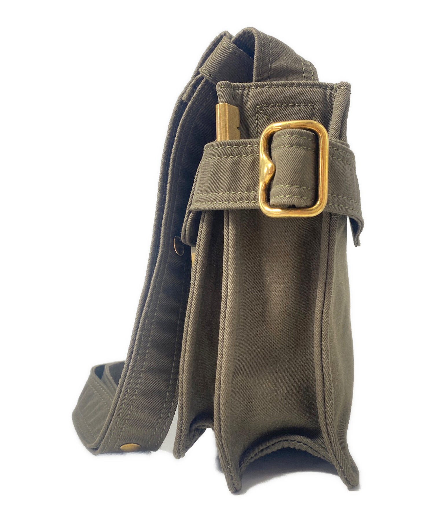 バーバリー ミニトレンチトート ショルダーバッグ コットンキャンバス 8092089 グリーン ユニセックス BURBERRY  中古 BURBERRY（バーバリー） Mini Trench Tote shoulder bag 8092089 ロゴ