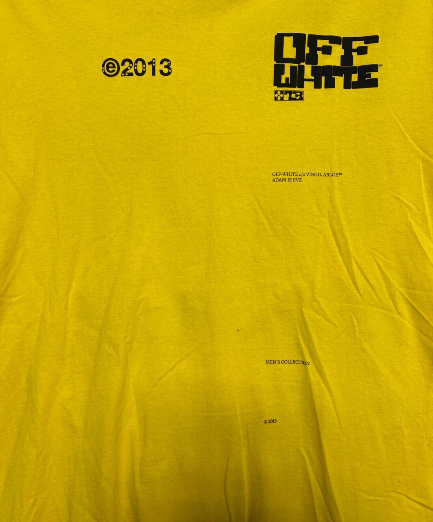 中古・古着通販】OFFWHITE (オフホワイト) Tシャツ イエロー サイズ:S