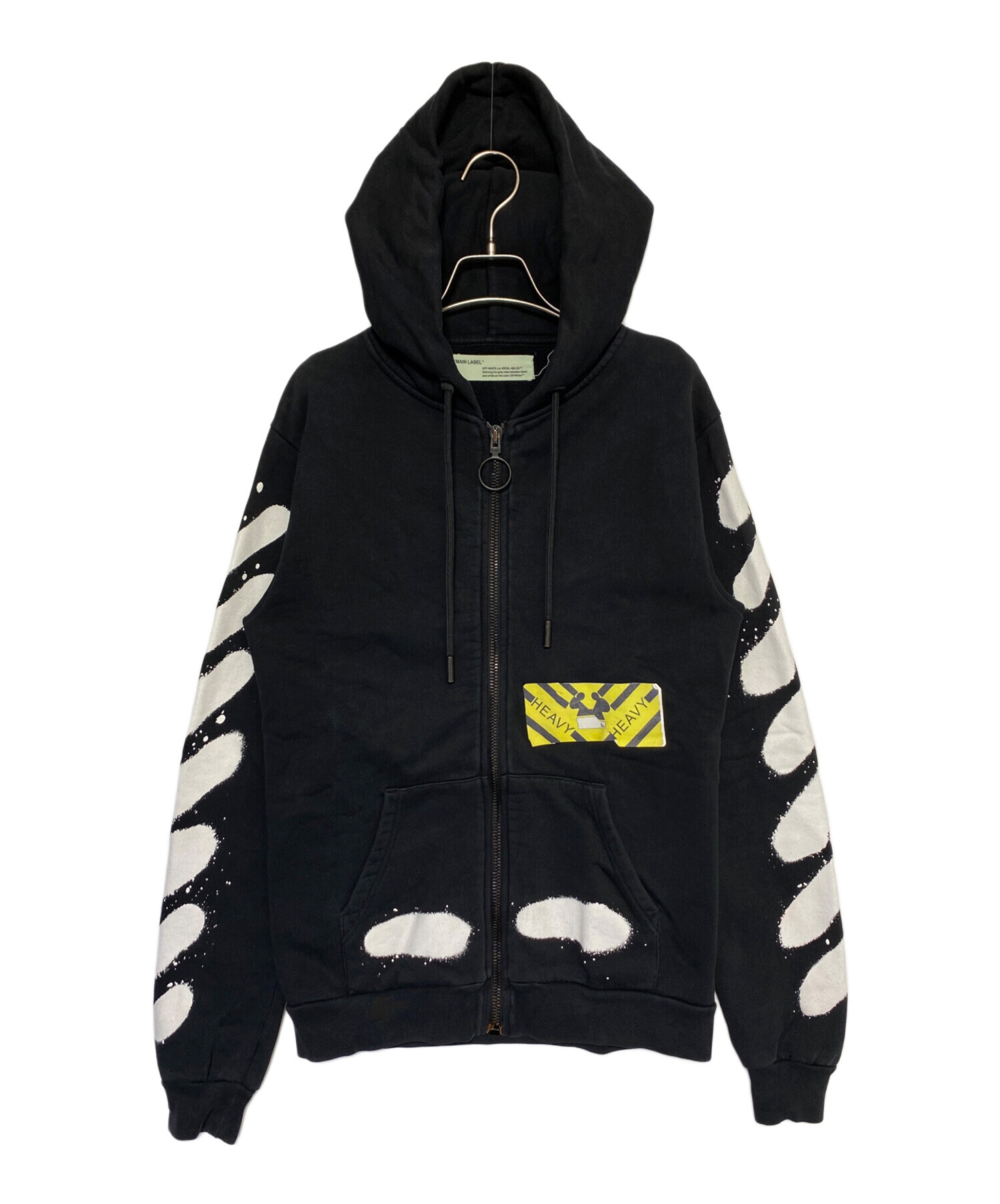 off-whiteのパーカー 中古・古着通販】OFFWHITE (オフホワイト) バイアスロゴジップパーカー