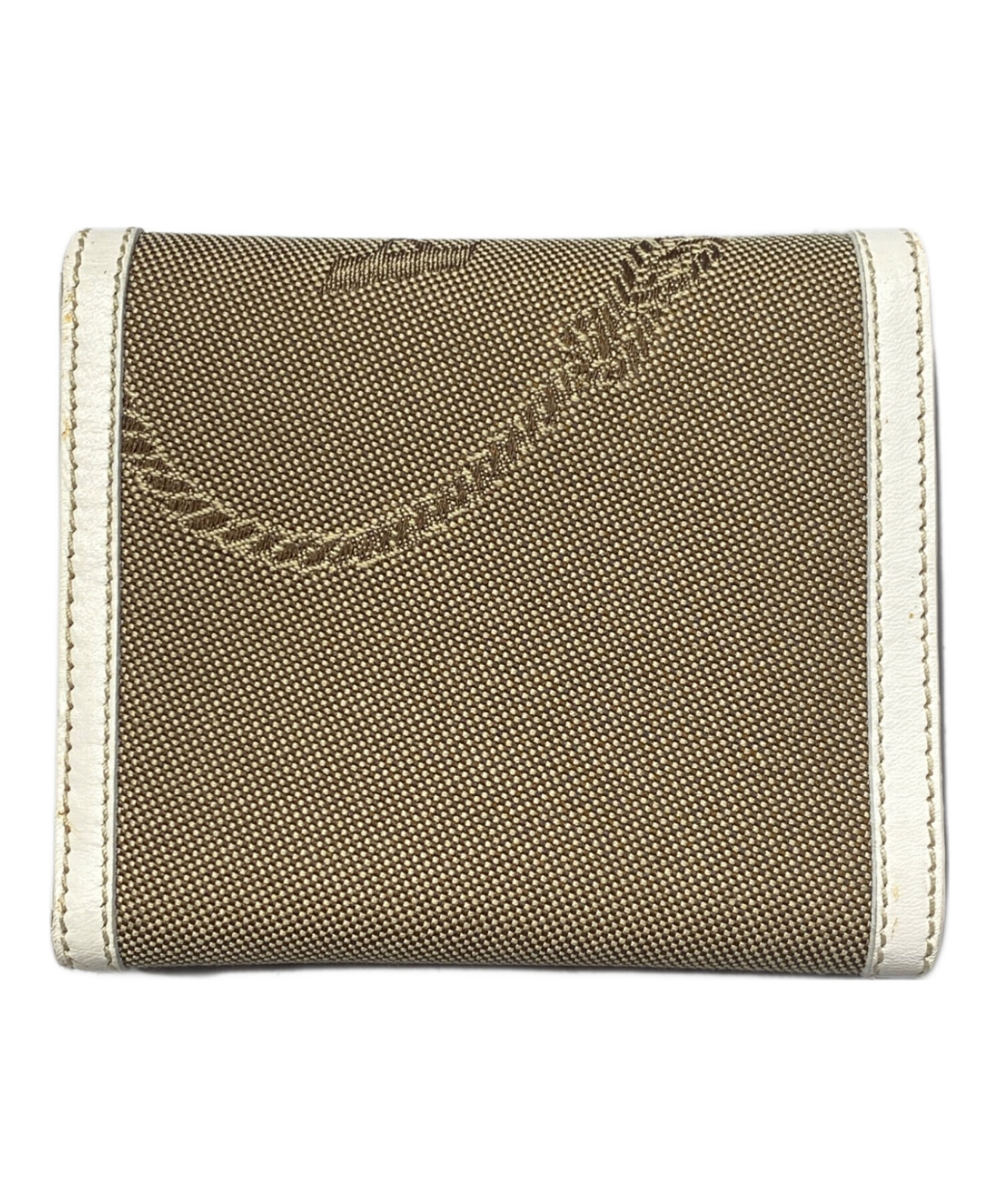 PRADA ベージュ 三つ折り財布 中古・古着通販】PRADA (プラダ) ロゴキャンバス三つ折り財布 ベージュ