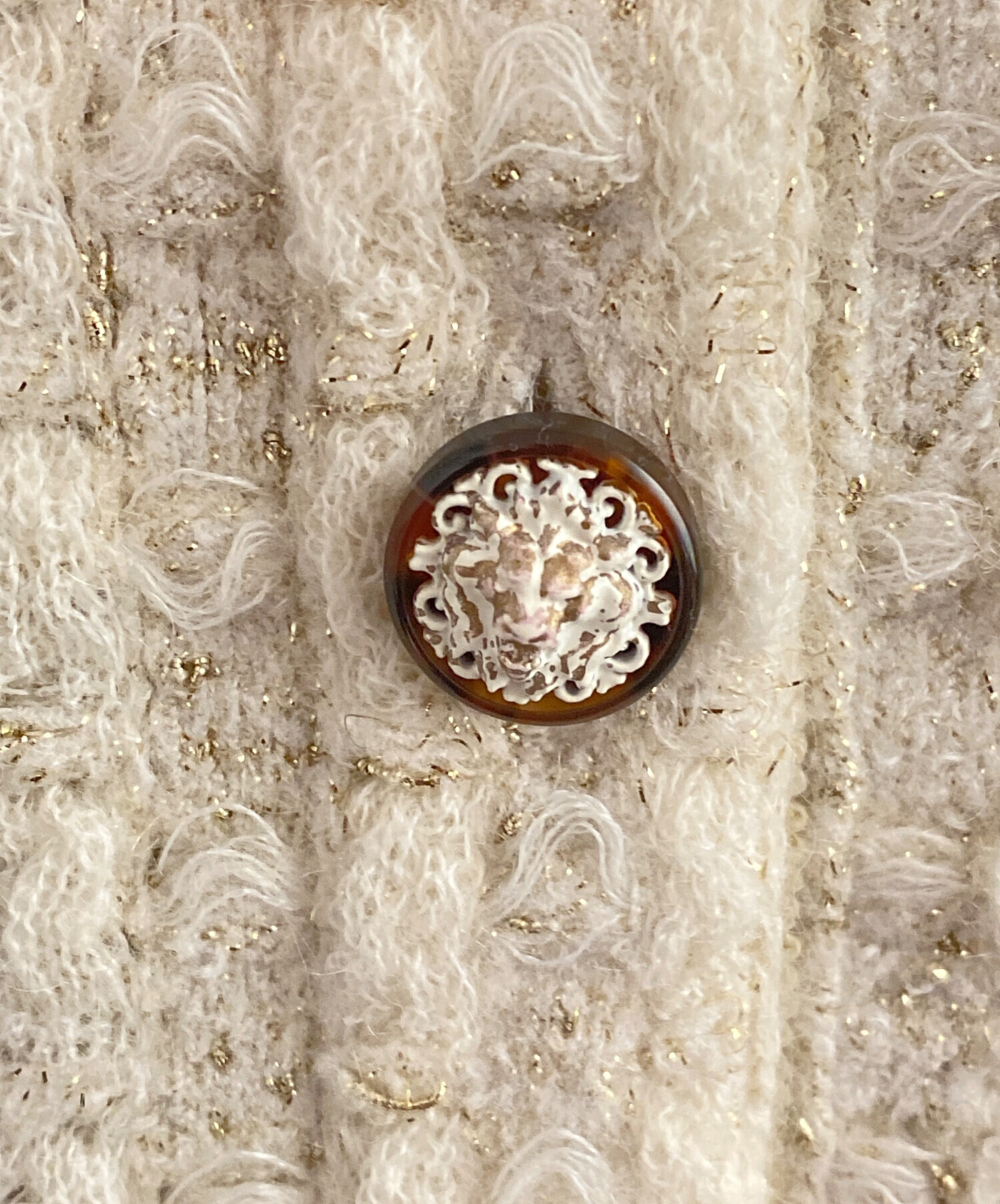 中古・古着通販】CHANEL (シャネル) ラメニットワンピース ベージュ