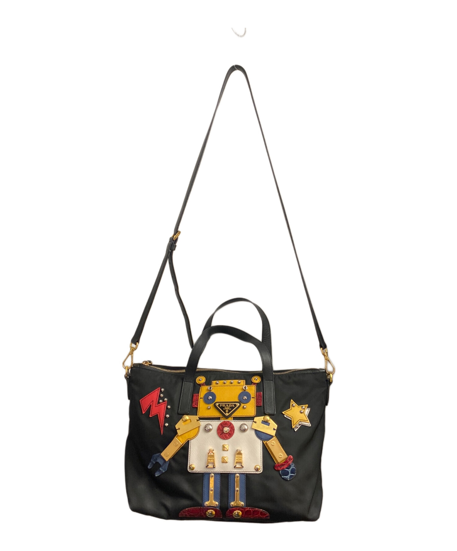 中古・古着通販】PRADA (プラダ) ロボットナイロンバッグ ブラック