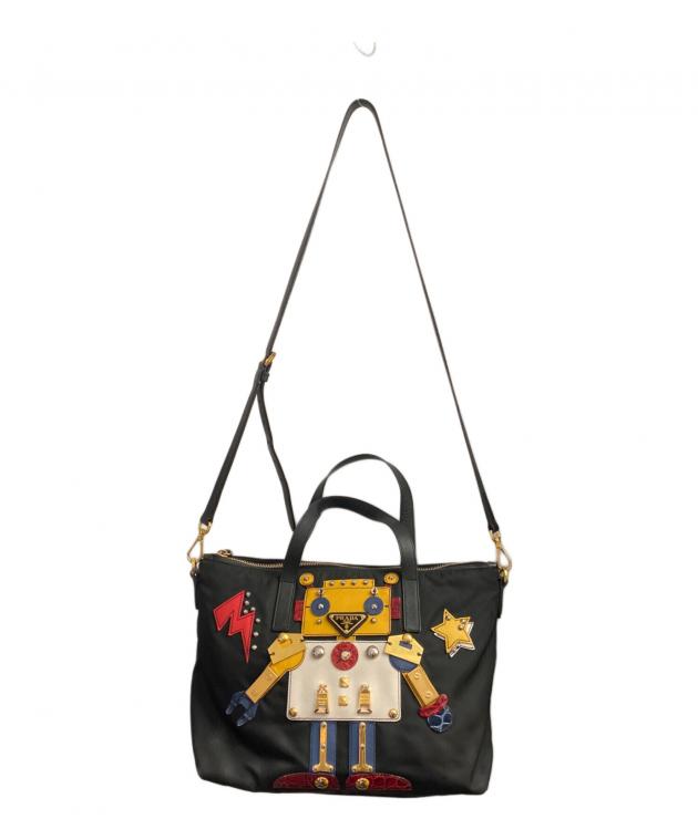 中古・古着通販】PRADA (プラダ) ロボットナイロンバッグ ブラック