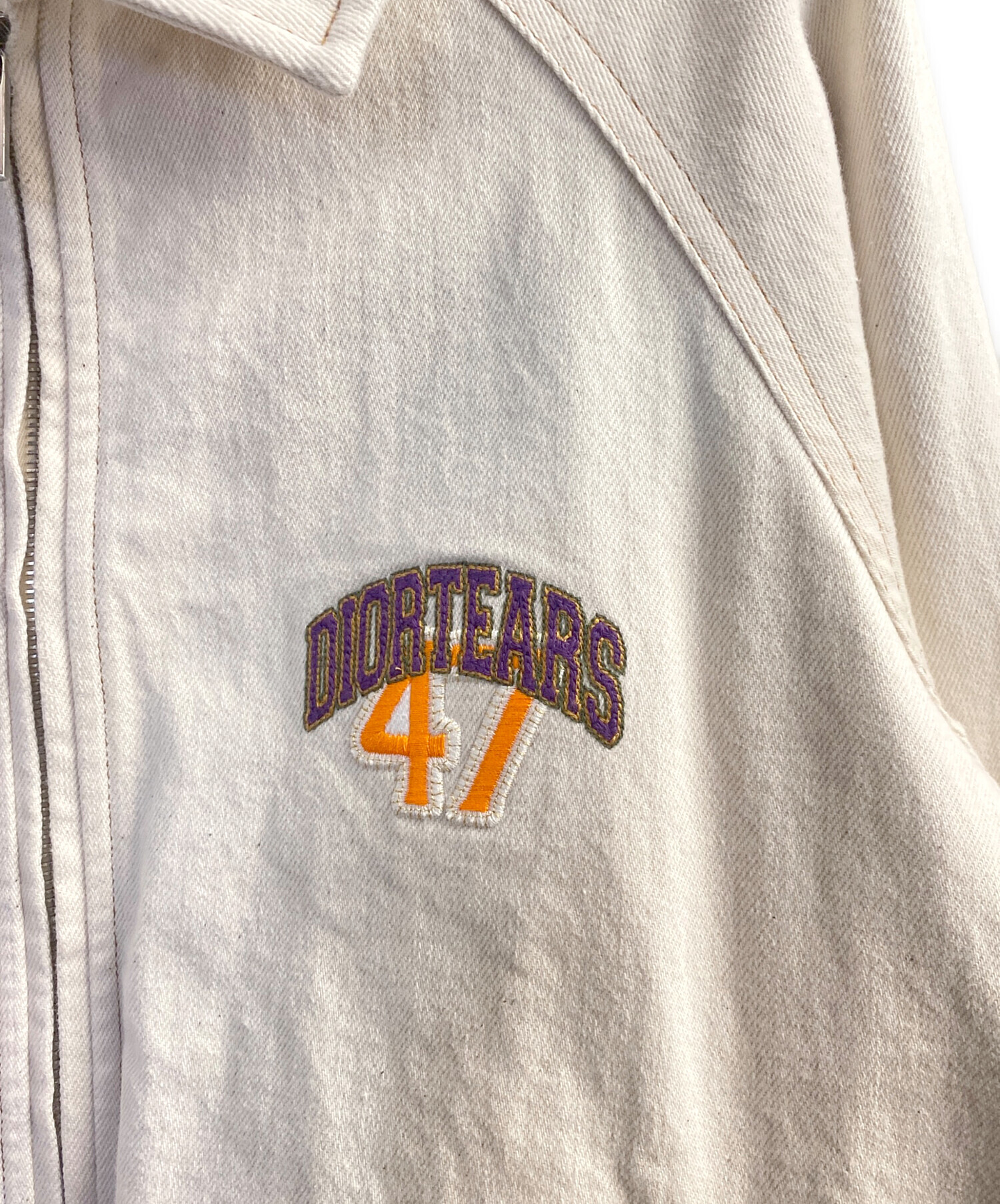 DIOR Denim Tears 23AW バックロゴコットンツイルジップジャケット ブルゾン 美品 393D493AY525 メンズ ディオール デニムティアーズ アウター DM12274■ DIOR ディオール 23AW ×Denim Tears バックロゴ コットンツイル ジップ