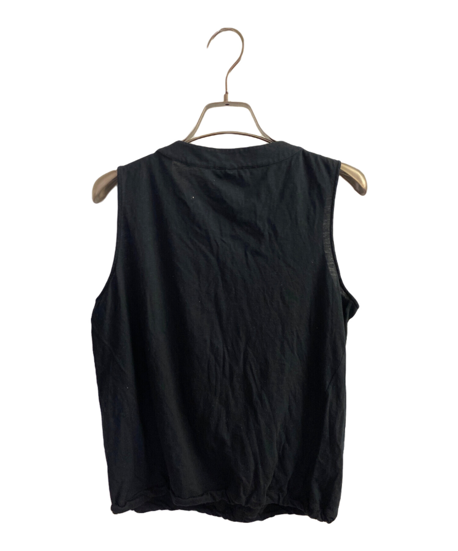 CHANEL 黒 タンクトップ 中古・古着通販】CHANEL (シャネル) ココボタン 09P コットン タンク