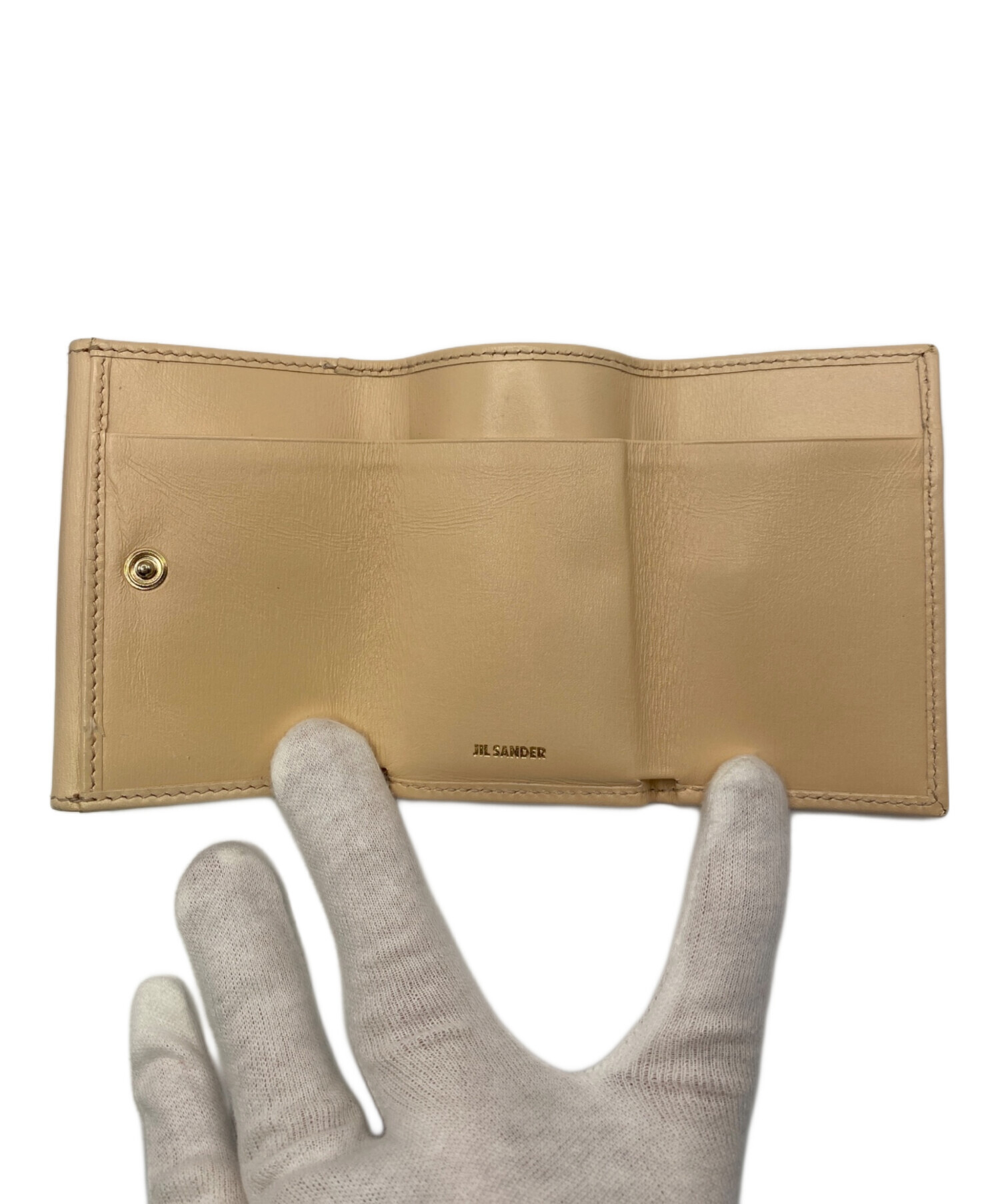 中古・古着通販】JIL SANDER (ジルサンダー) 三つ折り財布 ベージュ