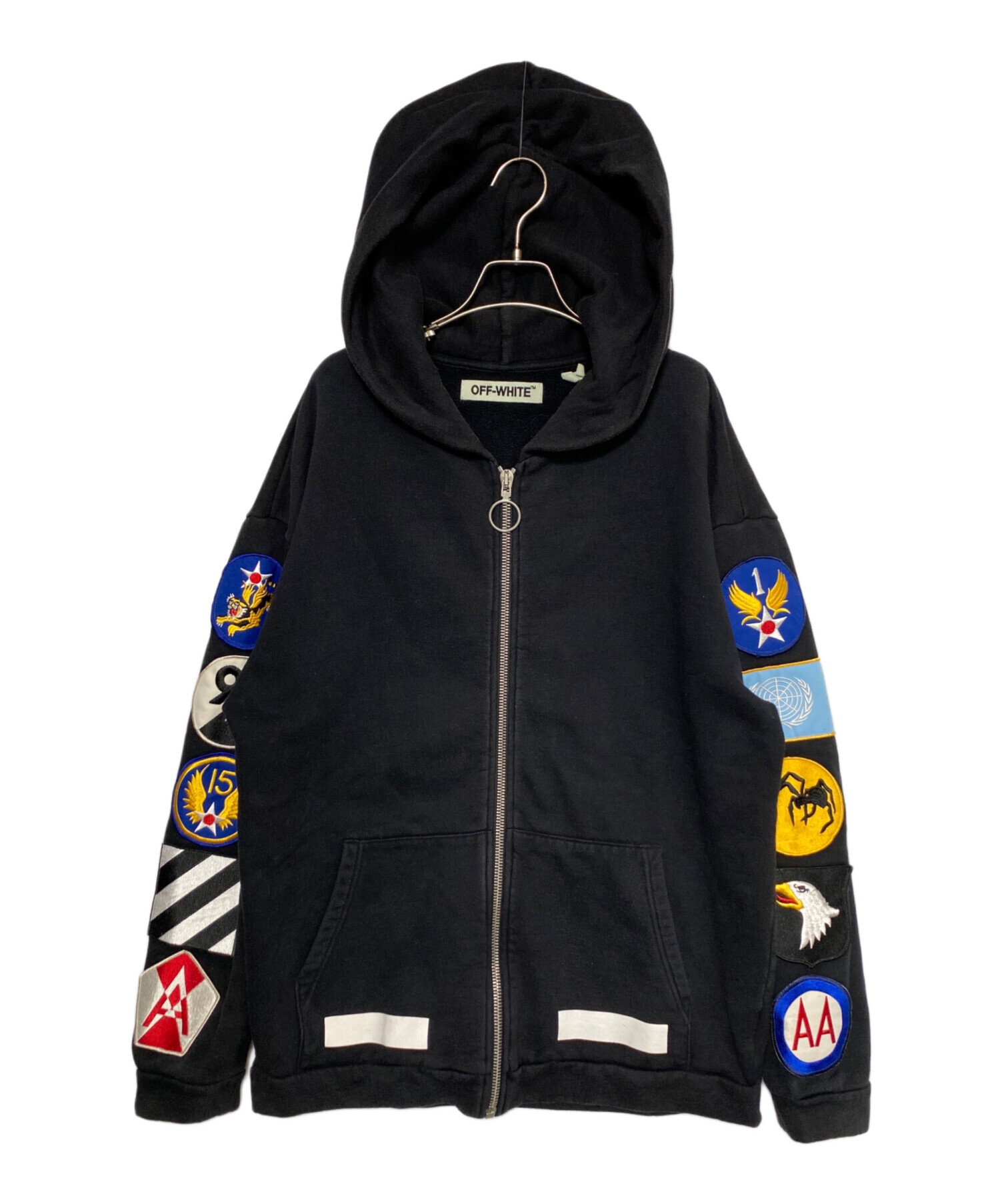 中古・古着通販】OFFWHITE (オフホワイト) バイアスロゴワッペンジップ 