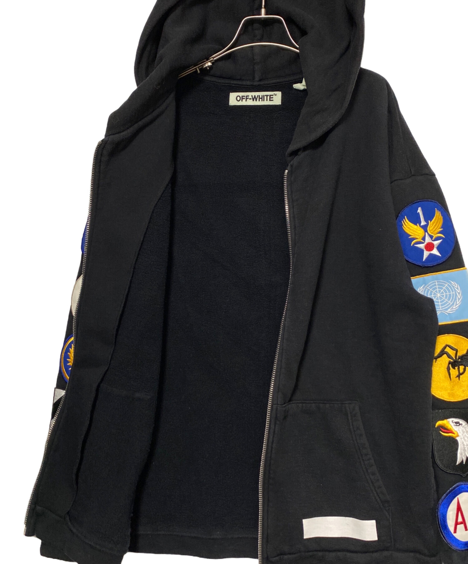 中古・古着通販】OFFWHITE (オフホワイト) バイアスロゴワッペンジップ