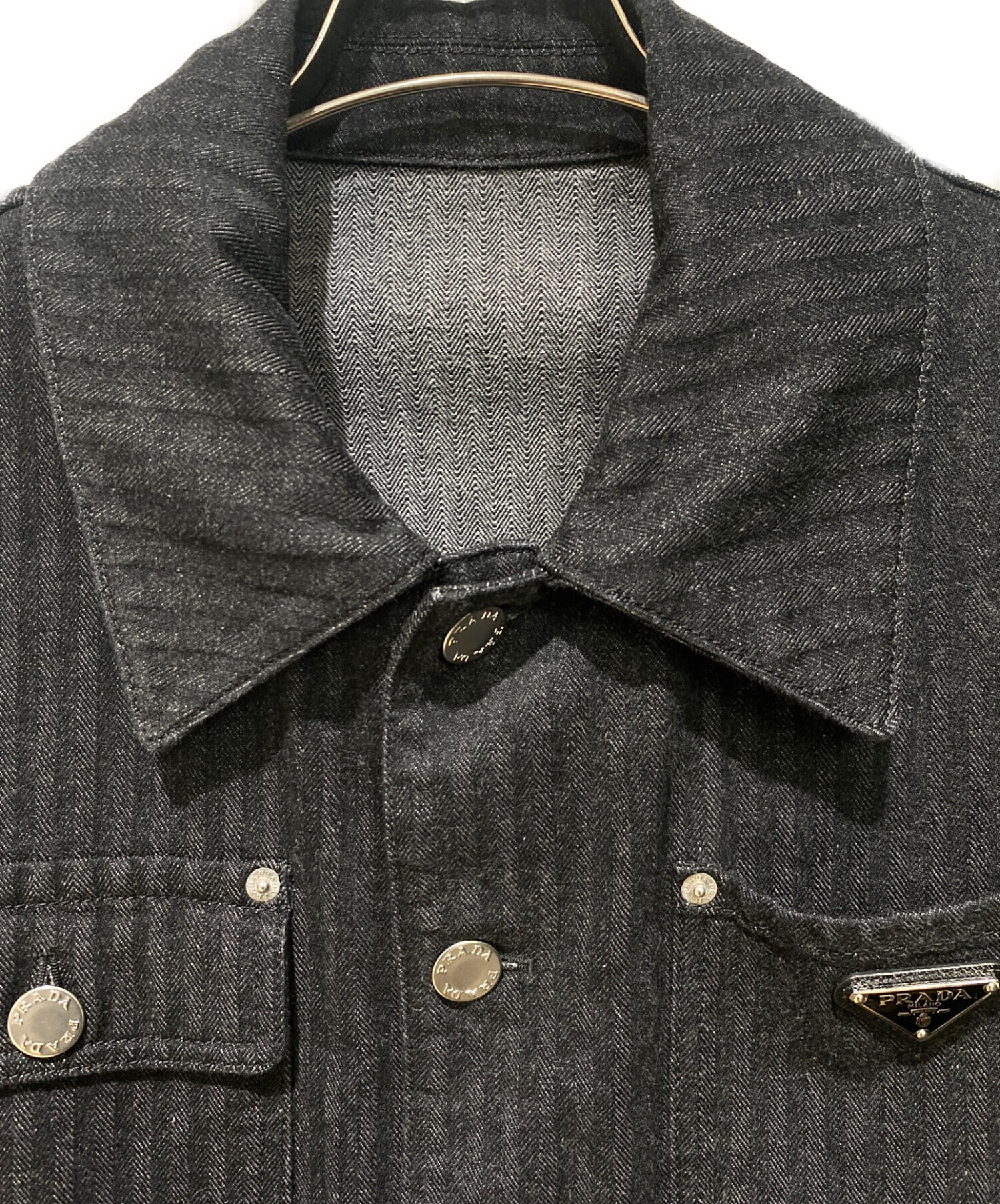 中古・古着通販】PRADA (プラダ) ロゴプレート デニムジャケット