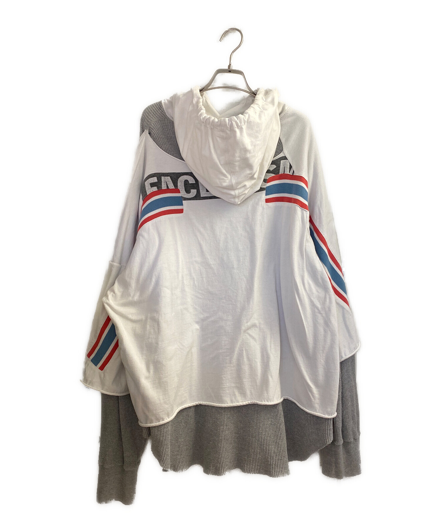中古・古着通販】FACETASM (ファセッタズム) LAYERED HOODIE ホワイト 