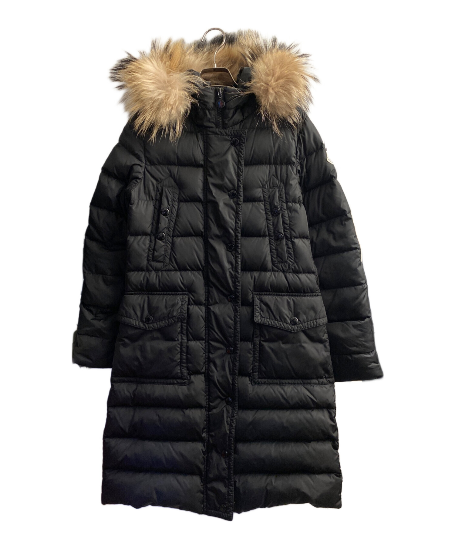 モンクレール MERIN ダウンコート ベルト 0 中古・古着通販】MONCLER (モンクレール) MERIN/ダウンコート ブラック