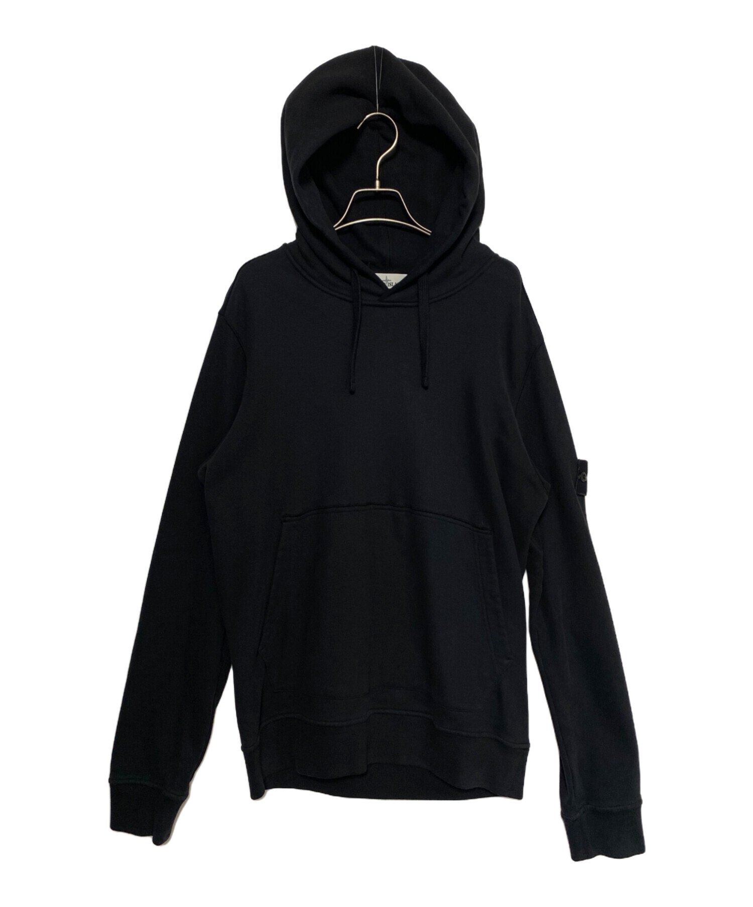 希少STONE  パーカー ブラック 中古・古着通販】STONE ISLAND (ストーンアイランド) プルオーバー