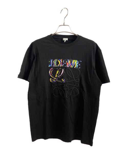中古・古着通販】LOEWE (ロエベ) 刺繍ロプリントtシャツ ブラック