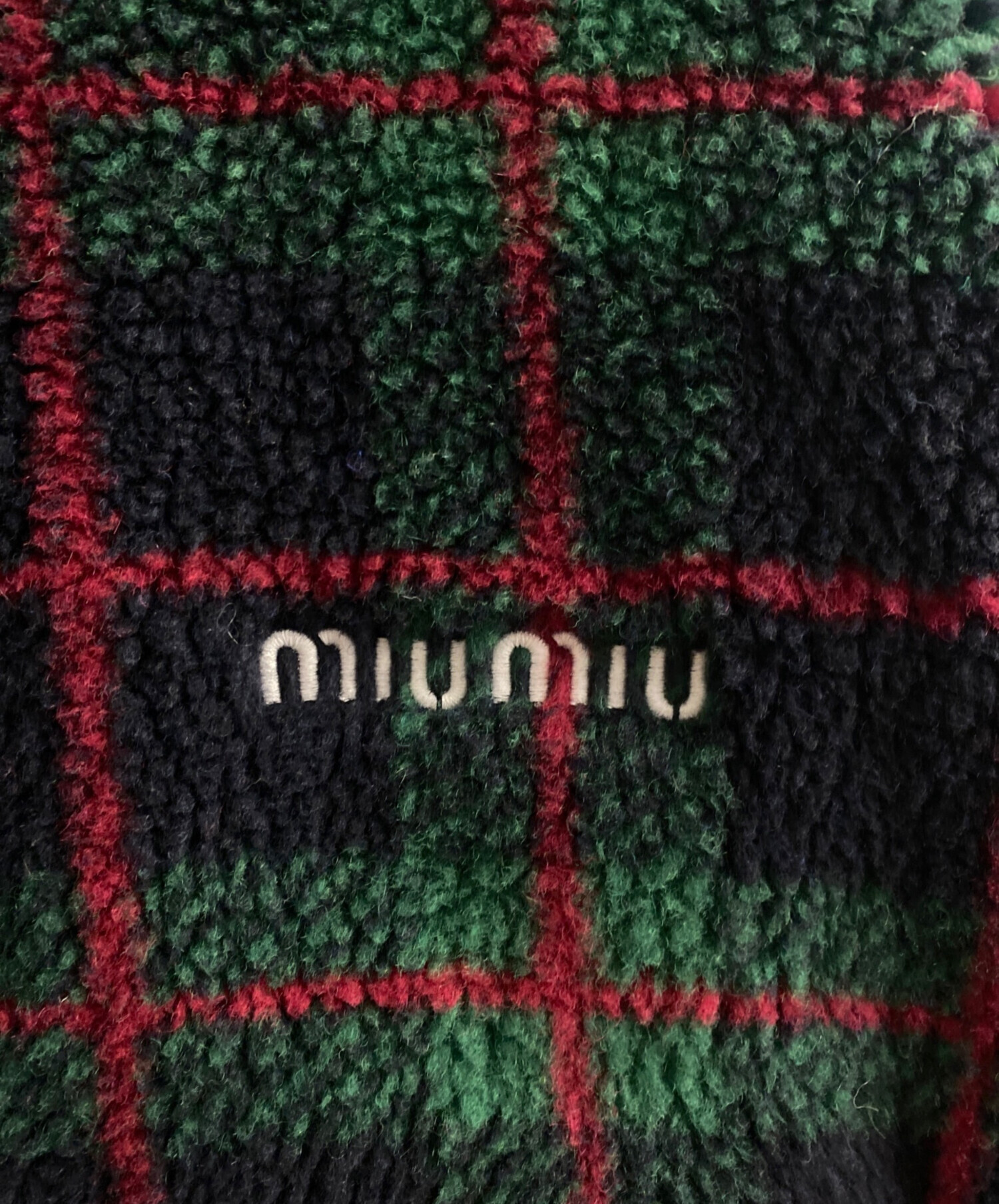 中古・古着通販】MIU MIU (ミュウミュウ) チェック柄 テディジッパー