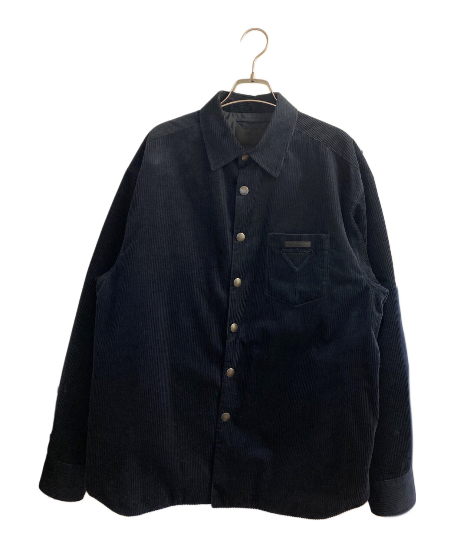 中古・古着通販】PRADA (プラダ) ロゴコットンボタン長袖コーデュロイ