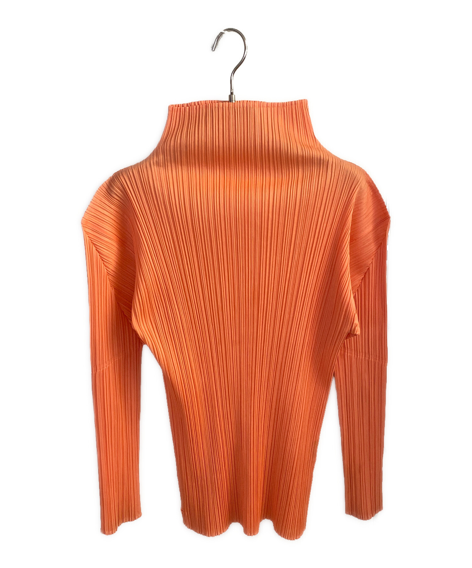 【中古】プリーツプリーズ PLEATS PLEASE ポリエステル プリーツ カットソー ブラウス オレンジブラウン系【サイズ3】【レディース】 中古・古着通販】PLEATS PLEASE (プリーツプリーズ) プリーツ