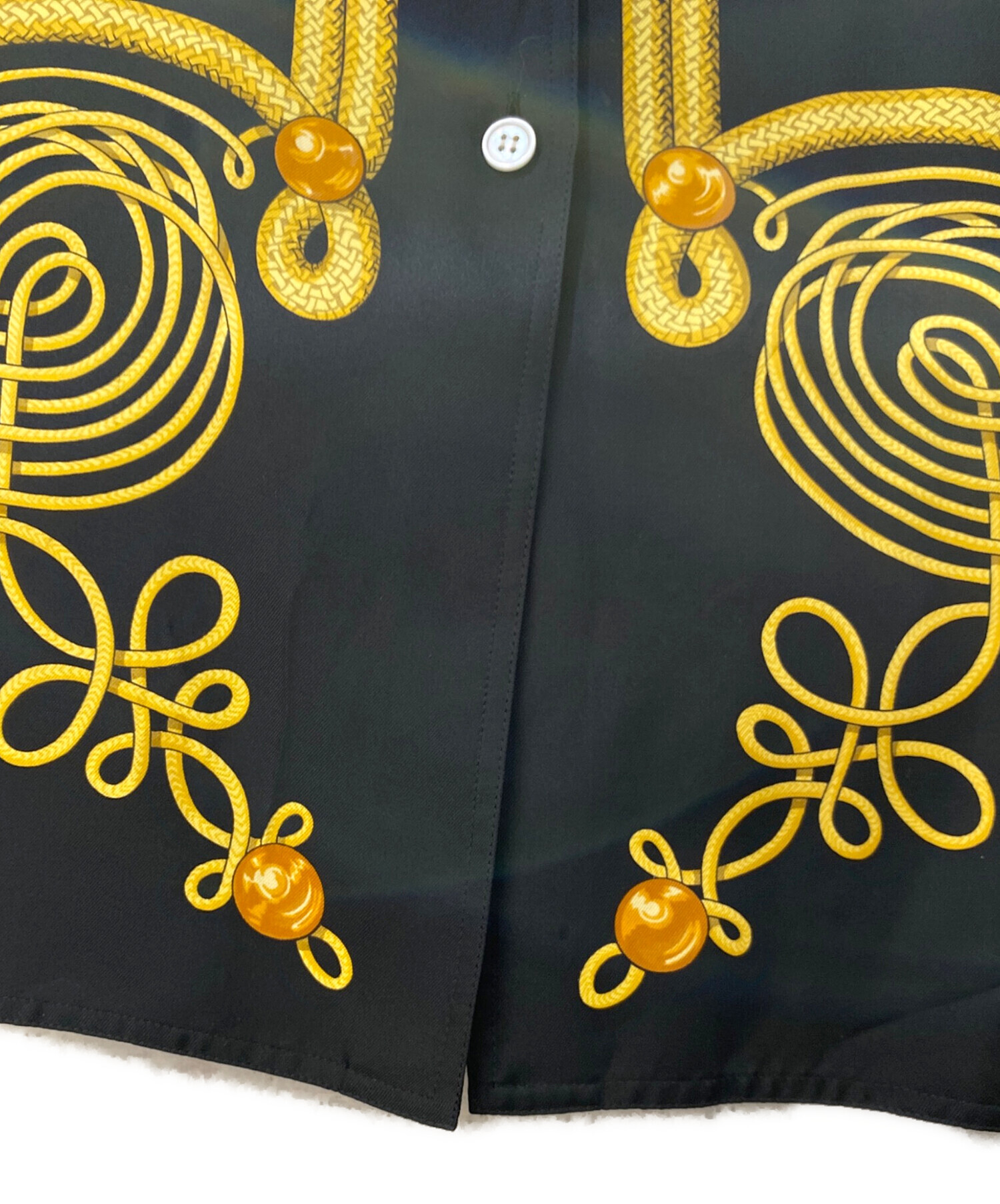 中古・古着通販】HERMES (エルメス) シルク総柄シャツ ブラック