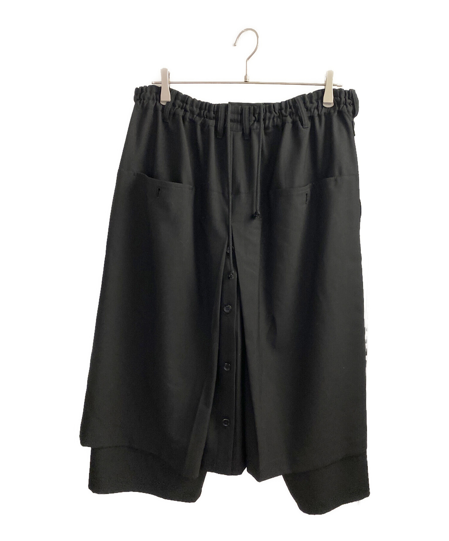 中古・古着通販】GROUND Y (グラウンドワイ) ラップパンツ ブラック