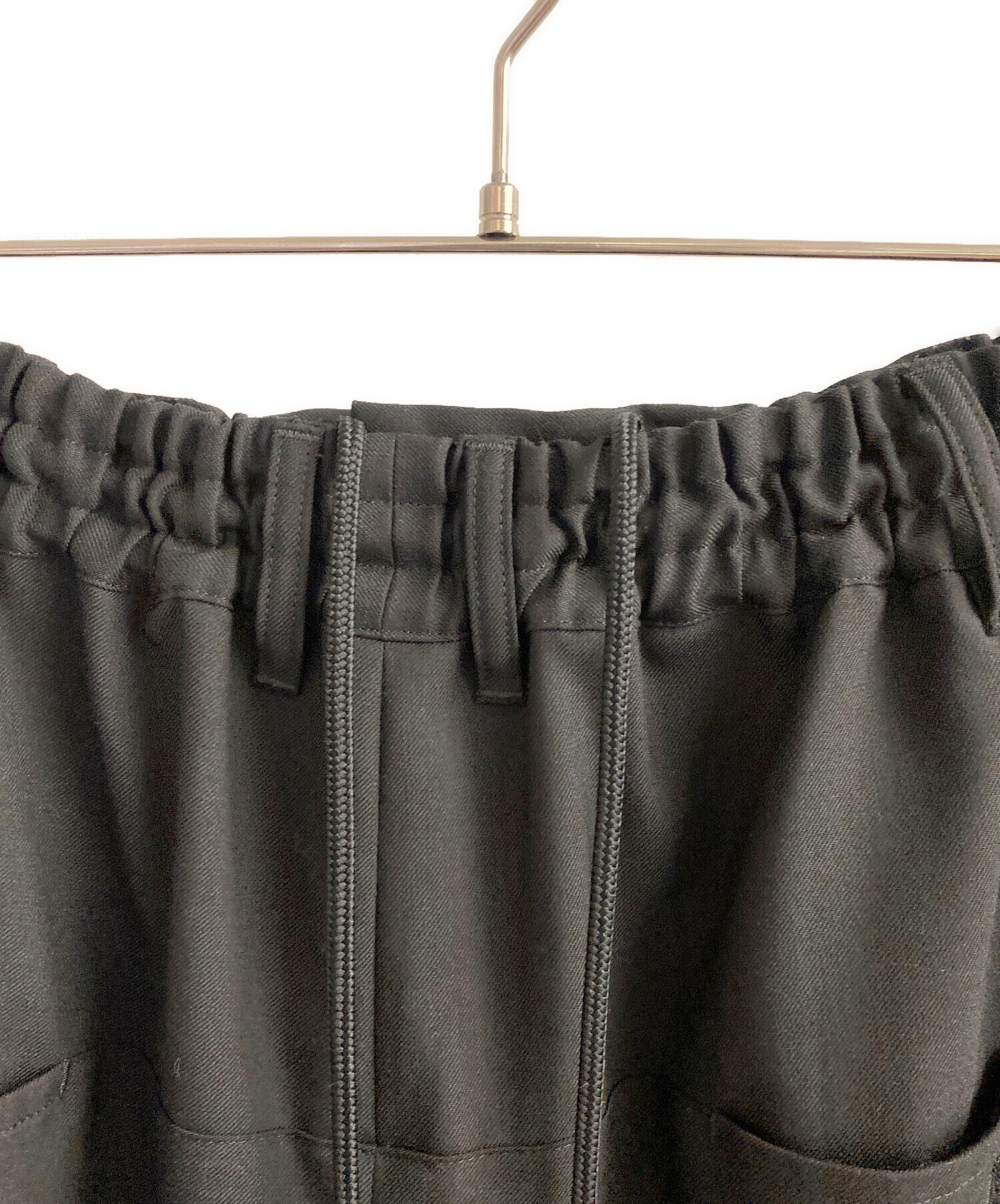 中古・古着通販】GROUND Y (グラウンドワイ) ラップパンツ ブラック