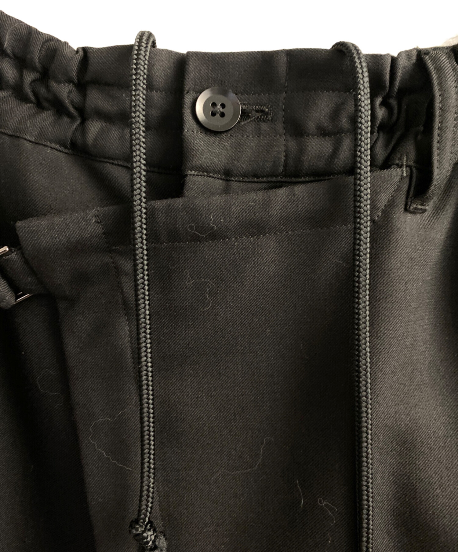 中古・古着通販】GROUND Y (グラウンドワイ) ラップパンツ ブラック